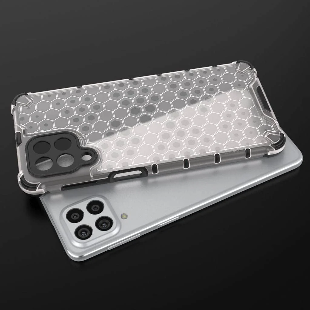DL3 Mobilak Honeycomb Protective Case for Samsung Galaxy M53 5G, Shock-absorbing protection, Transparent design, Slim, lightweight profile - Clear