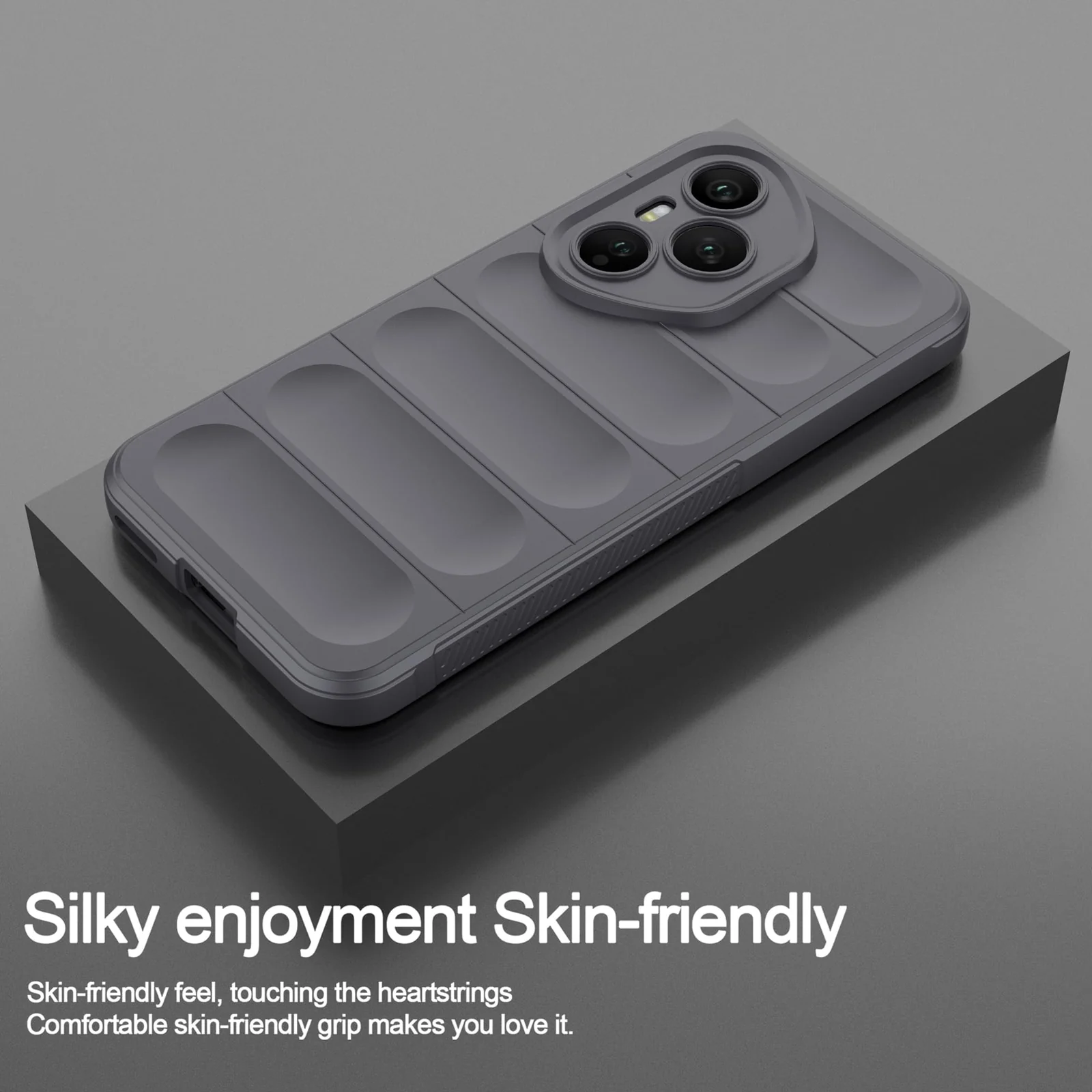 DL3 Mobilak Soft Silicone Protective Case for Honor 400 Pro 5G with Camera Protection and Shockproof Design - Dark Gray