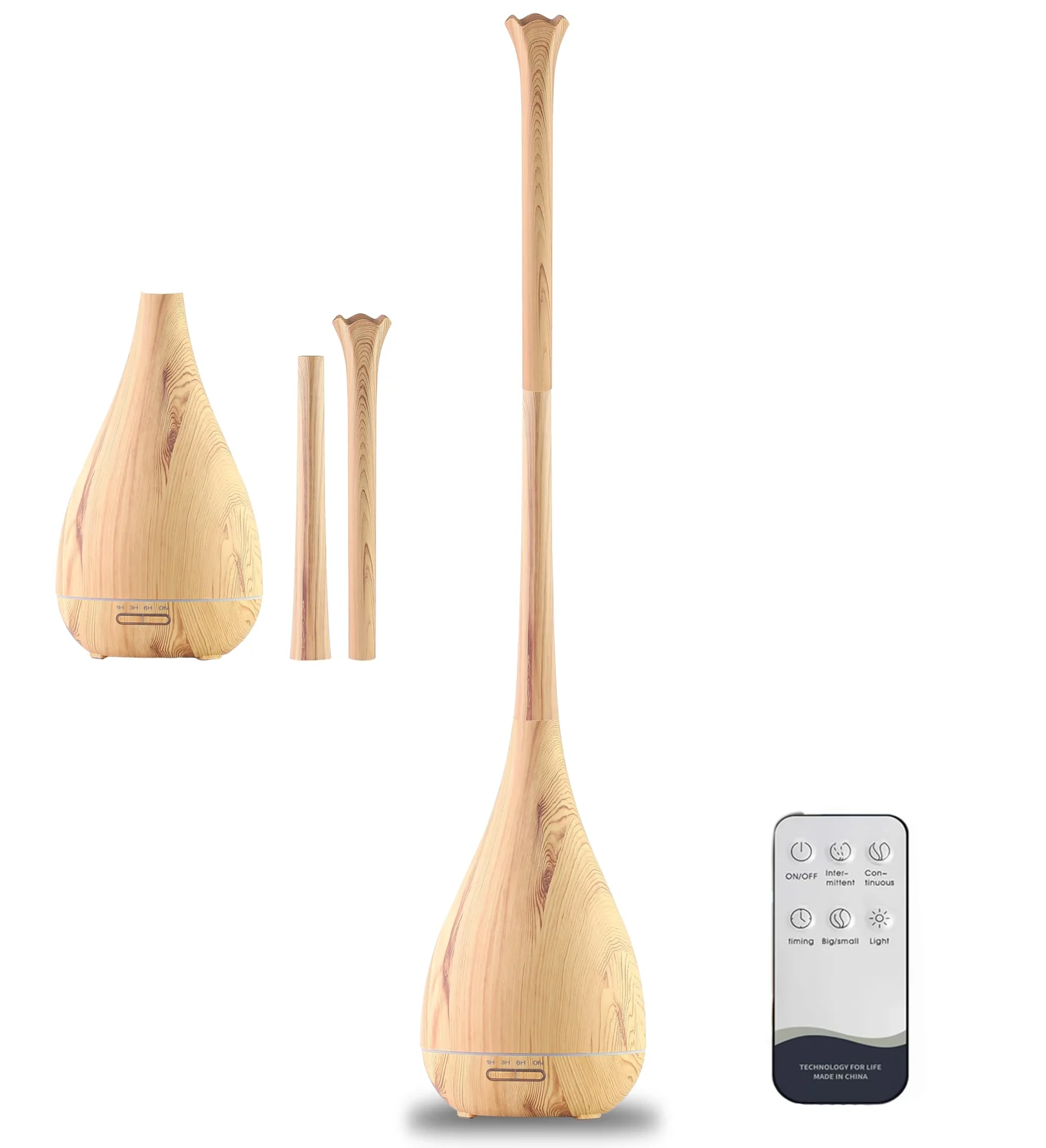 Mobigon 2.6 Litres Humidifier for Room, Cool Mist Ultrasonic Humidifier/Essential Oil Diffuser, Super Quiet 360°Nozzle, Colorful Change, Auto Shut Off&UV Light&, Lasts Up to 24 Hours - Light Woody