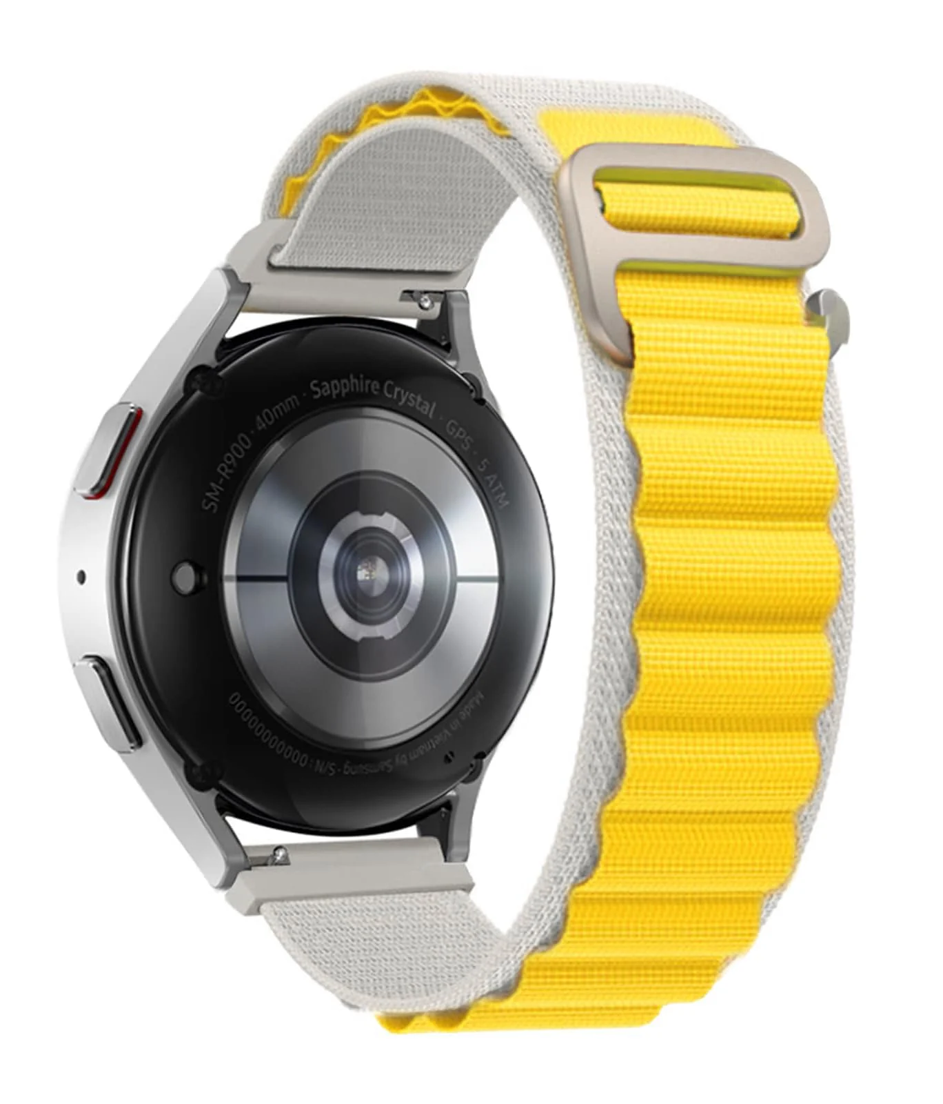 DL3 Mobilak Alpine Loop Bands Sport Nylon 20MM For Samsung Galaxy Watch 7 6 5 4 40mm 44mm/5 Pro 45mm/S2 classic/active 2 40mm 44mm/Amazfi GTS 2/2e/GTS 3/3 Pro/GTS 4/GTS 2 Mini/3 Mini/4 Mini/Bip 3 Pro - Yellow & Starlight