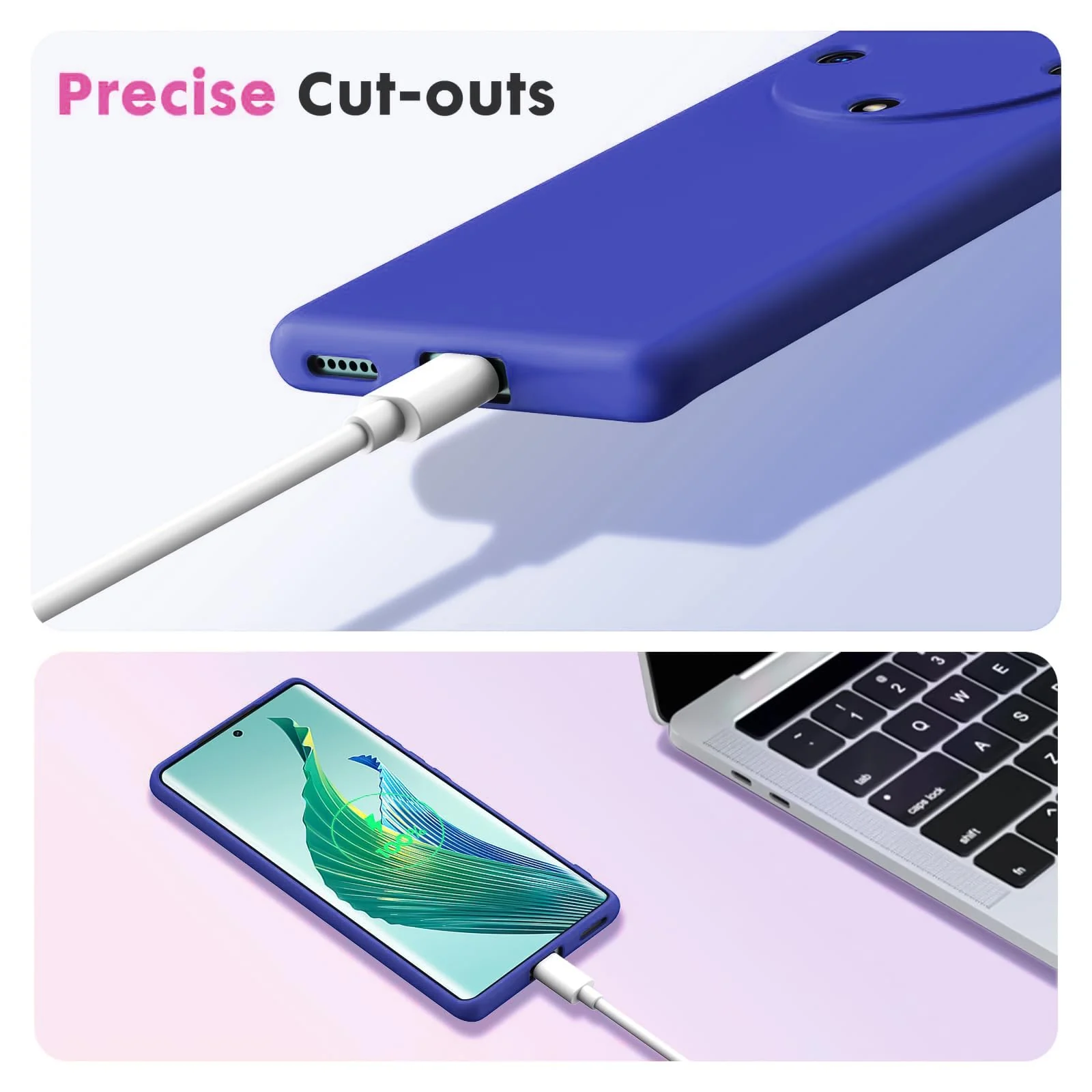 DL3 Mobilak Soft Silicone Protective Case for Honor X9a with Microfiber Lining and Shockproof Design - Light Blue