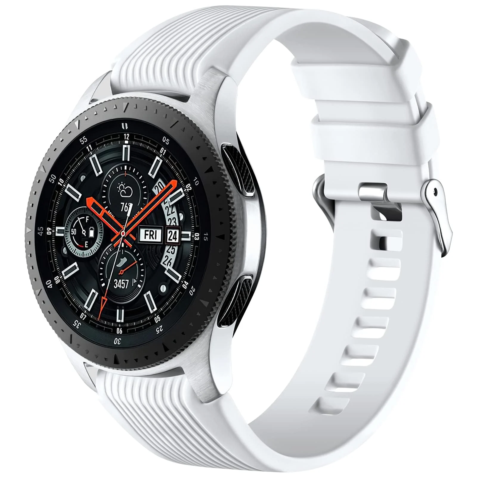 DL3 MOBILAK Silicone Bands 22MM Strap Compatible with Samsung galaxy watch3 45mm/galaxy 46mm/Gear S3/Huawei watch GT3 46MM/GT2E/GT2 Pro/GT GT2 46MM/Honor Magic Watch2 46mm/Amazfit GTR 2/2e/3/4 - White