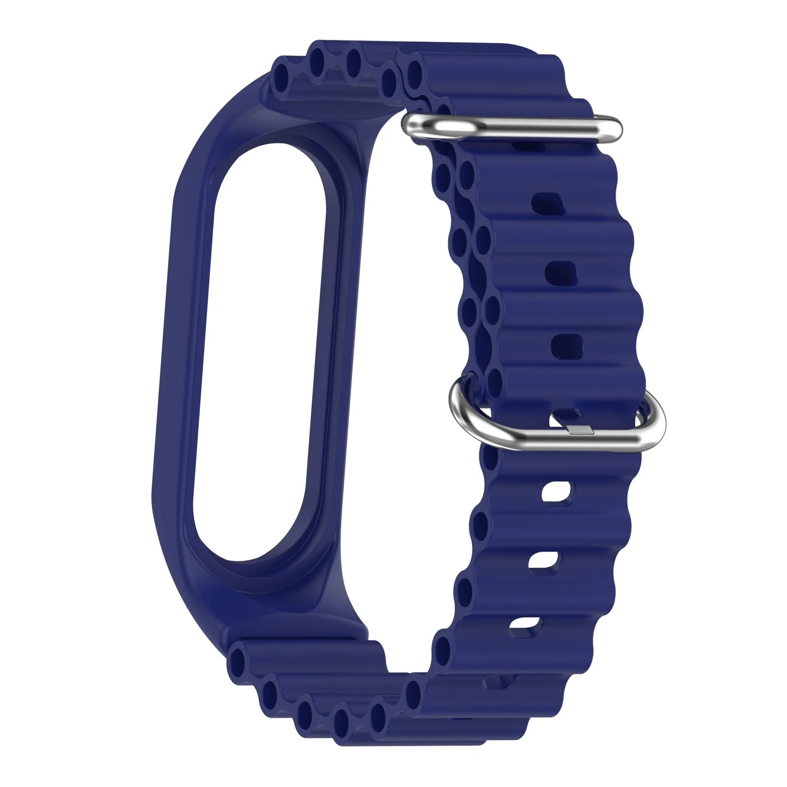 DL3 MOBILAK Ocean Band for Xiaomi Mi Band 7/Mi Band 6/Mi Band 5/Mi Band 4/Mi Band 3,Adjustable Silicone Stretchy Sport Strap Women Men Replacement Wristband - Blue