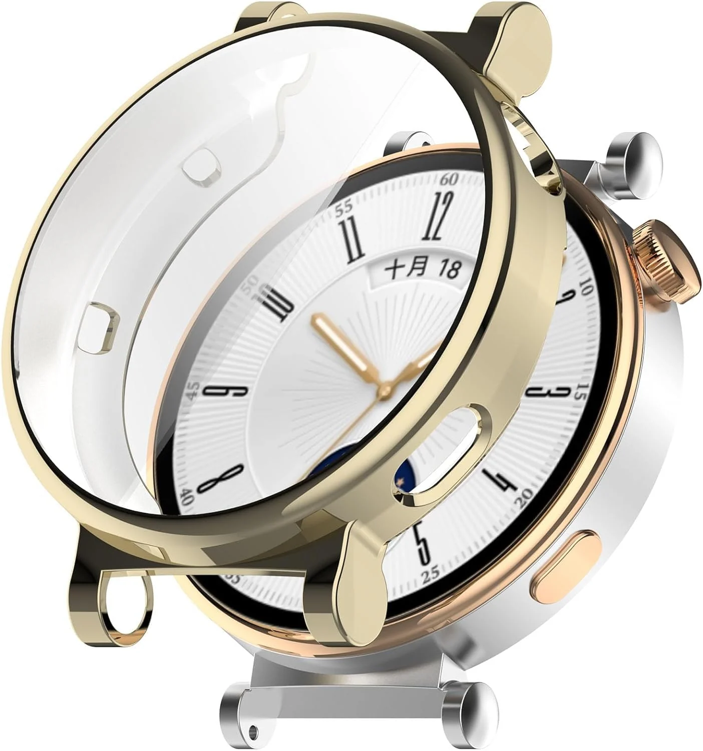 DL3 MOBILAK Case Compatible with Huawei Watch GT4 41MM Case All-Around Screen Protector Watch Soft TPU Shockproof Cover Slim Guard Thin Bumper Shell Protector - Gold