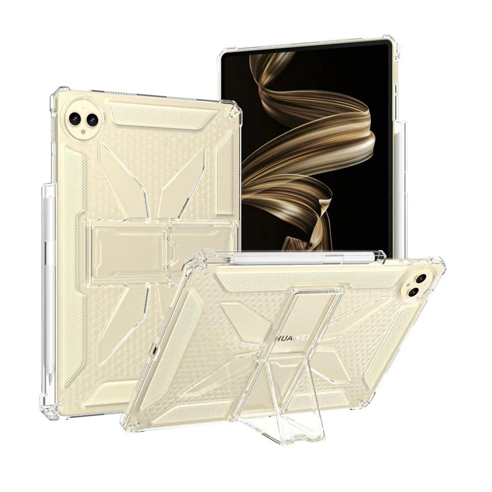 DL3 Mobilak Stand Case for Huawei MatePad Pro 12.2-inch Tablet (2024) Case Shockproof, Thin Slim Lightweight Anti-Yellowing Bumper, Kickstand Cover, with Pencil Holder - Clear