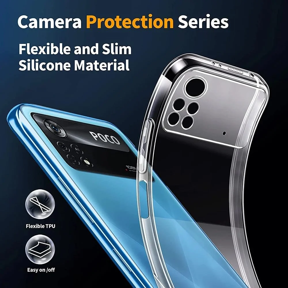 DL3 Mobilak Case Compatible with Xiaomi Poco X4 Pro 5G Case Crystal Soft TPU Gel Case Flexible Silicone Anti-Scratch Camera Protection TPU Cover - Clear