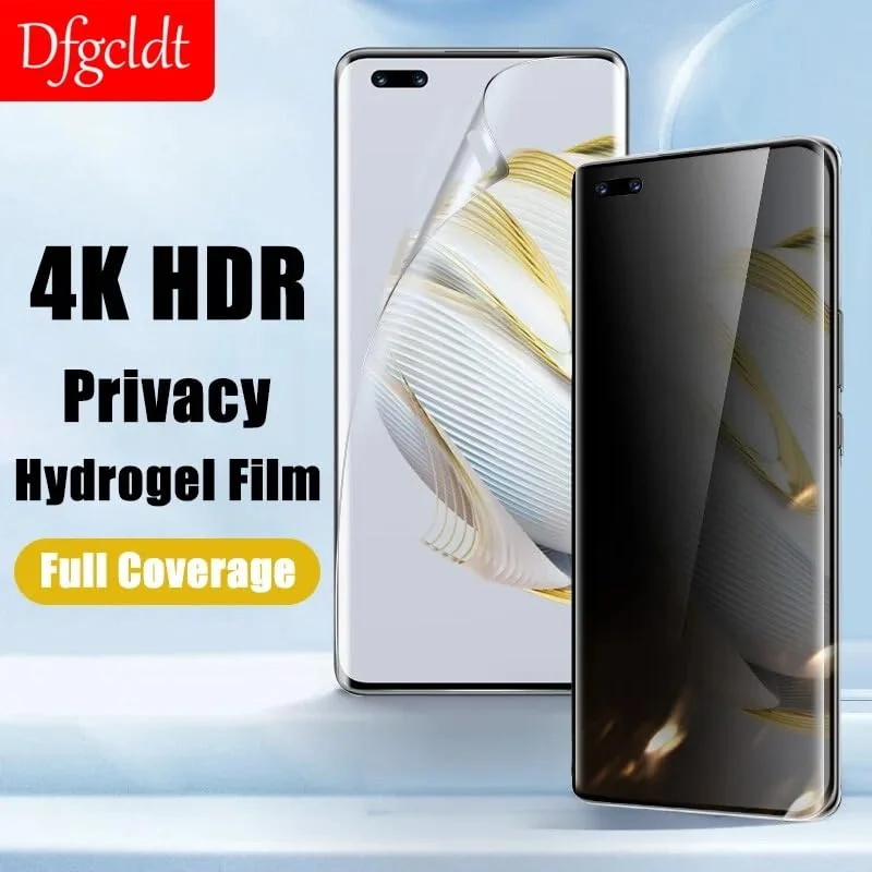 DL3 Mobilak Screen Protector for Huawei Nova 10 Pro UV Glass Fingerprint Reader Support 3D Curved Anti-Spy Tempered Glass Screen Protector With Back Screen Carbon Fibre - Privacy