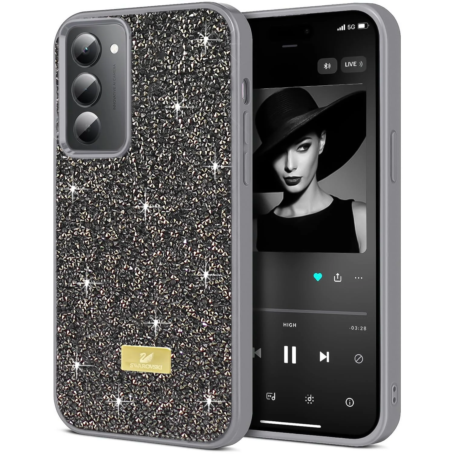 Xiaomi Redmi 15 — DL3 Mobilak Glitter Protective Case for Xiaomi Redmi 15, Supports wireless charging, Shock-absorbing protection, Scratch-resistant surface