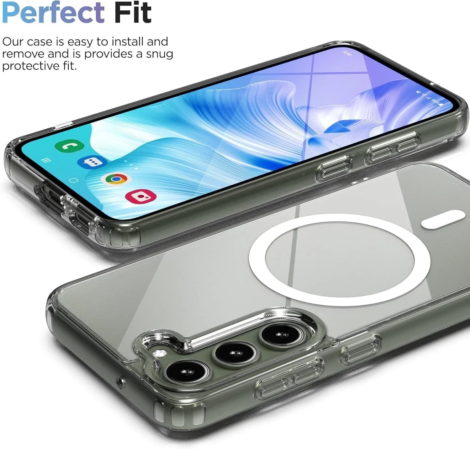 DL3 Mobilak for Samsung Galaxy S24 FE Case [Compatible with MagSafe] [Strong Magnet] [Non-Yellowing] Magnetic Slim Thin Bumper Phone Cover, Lightweight, and Durable - Clear