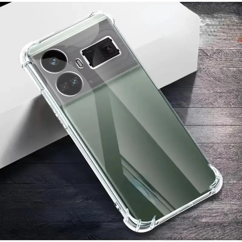 DL3 Mobilak Case Compatible with realme GT5 5G, Cover Silicone Transparen t TPU Gorilla Anti-shock Protector Camera Shockproof Corners - Clear