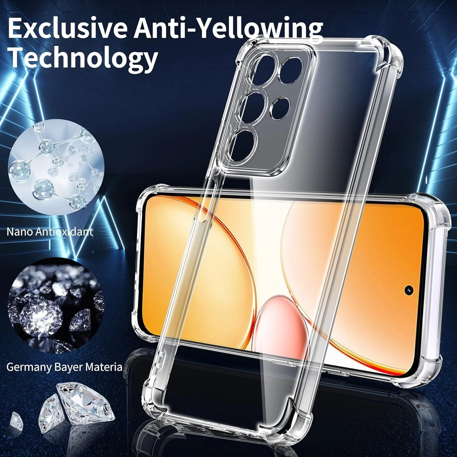 DL3 Mobilak Case Compatible with realme, Cover Silicone Transparent TPU Gorilla Anti-shock Protector Camera Shockproof Corners - Clear (realme C85) - Clear
