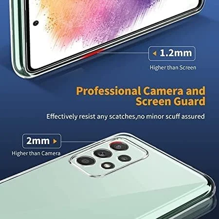 DL3 Mobilak Case Compatible with Samsung Galaxy A73 Case Crystal Soft TPU Gel Case Flexible Silicone Anti-Scratch Camera Protection TPU Cover - Clear