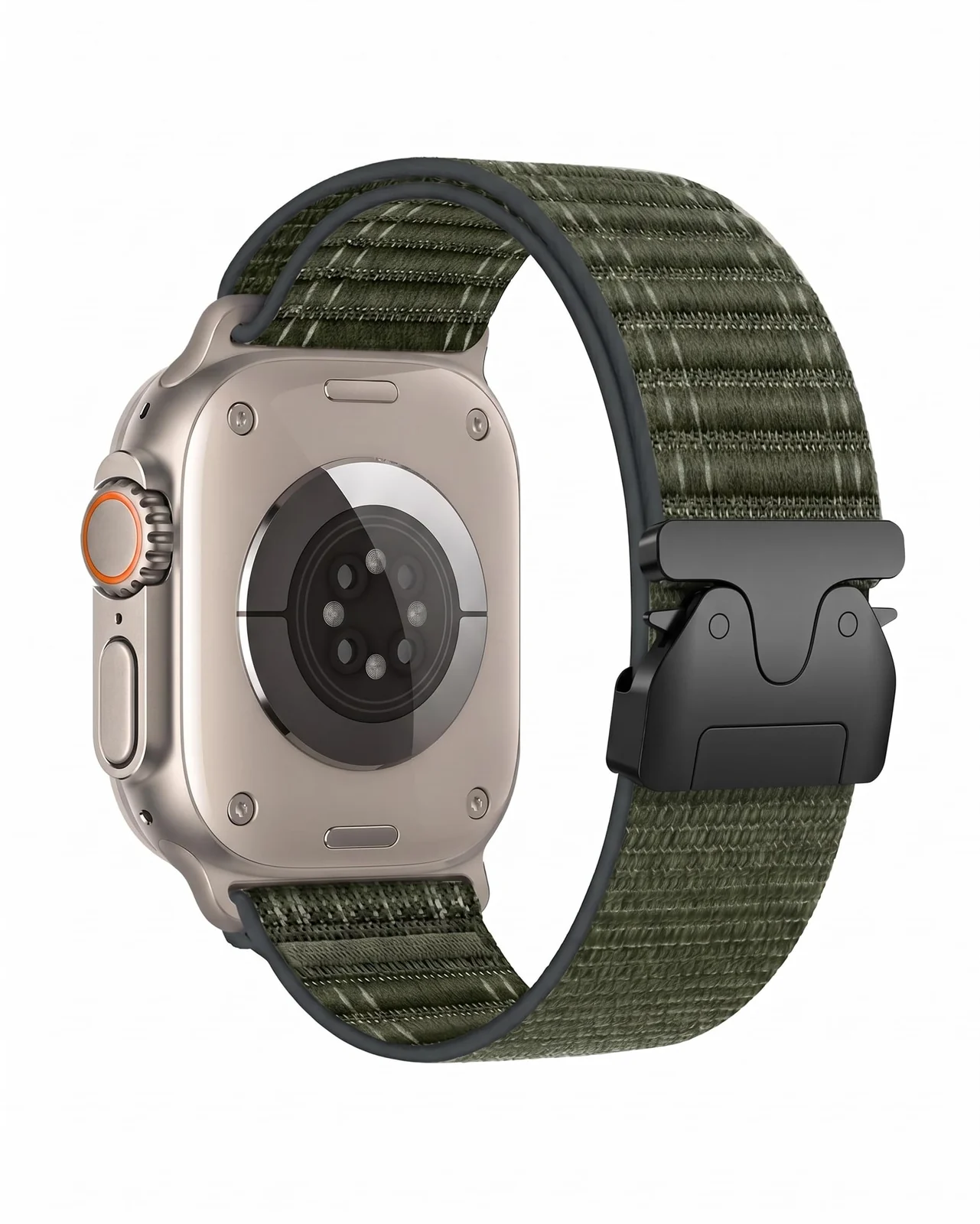 DL3 Mobilak Stretchy Nylon Strap for Apple Watch Ultra 3 2 1 Strap 49mm 46mm 45mm 44mm 42mm iWatch Straps for Men Women, Parachute Clasp Elastic Sport Band for Apple Watch Series 11 10 9 8 7 6 5 4 3 SE/2 - Green