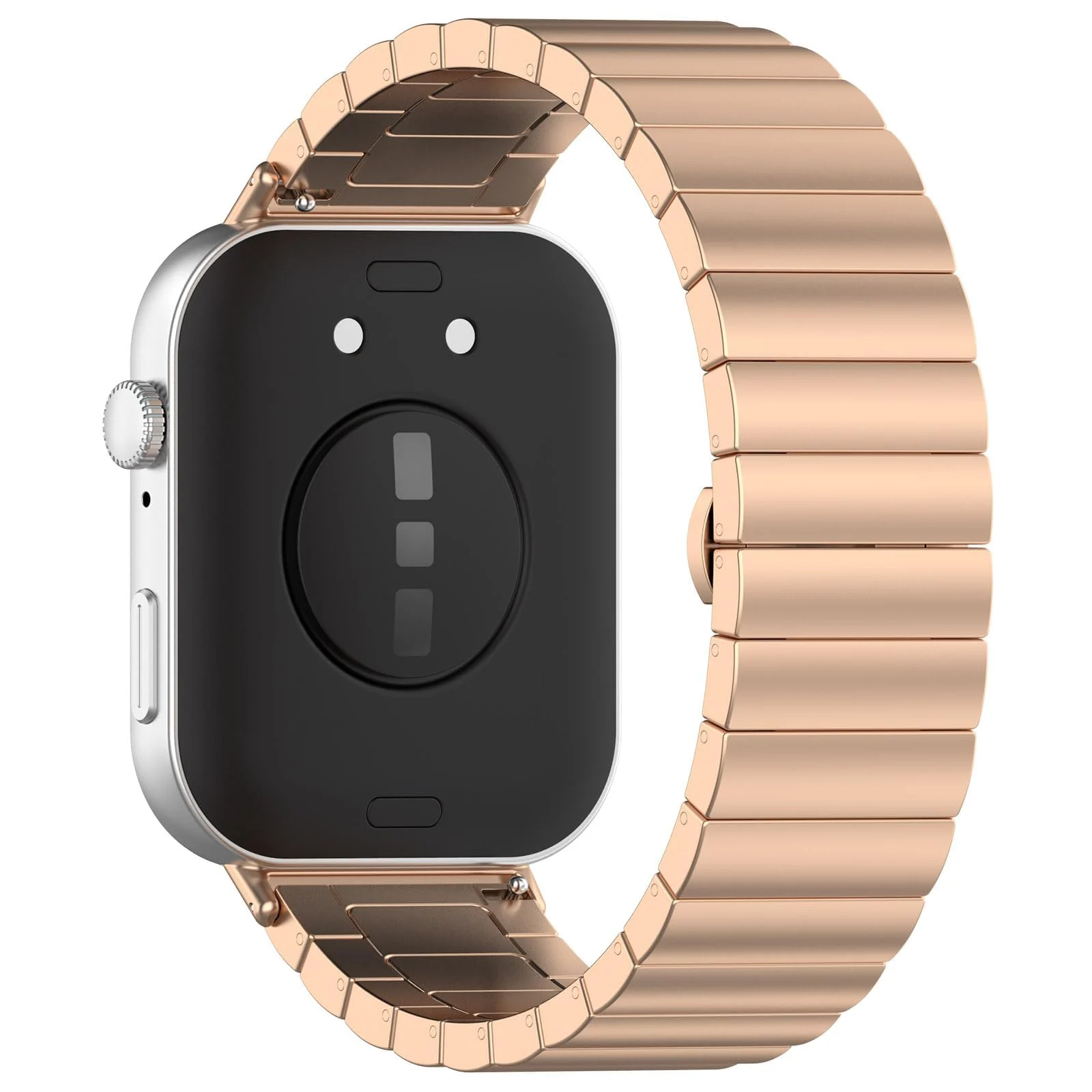 DL3 Mobilak Metal Straps Compatible with Huawei Watch Fit 3/Fit 4/Fit 4 Pro Strap, Stainless Steel Replacement Band with Folding Clasp, Adjustable Replacement Bracelet Wristband - A-rose Gold