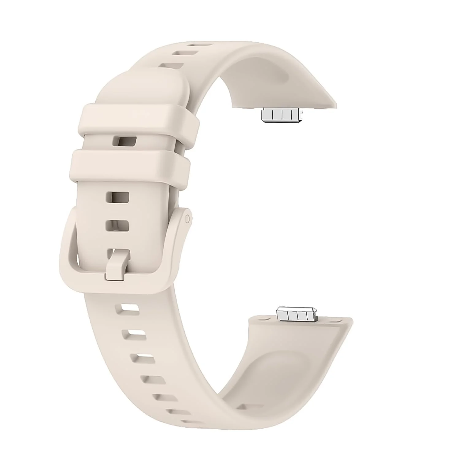 DL3 Mobilak Silicone Bracelet for Huawei Watch Fit 3/Watch Fit 4 Pro/Fit 4 Strap, Soft Silicone Sport Replacement Strap for Women/Men, Adjustable Waterproof Sports Band - Beige