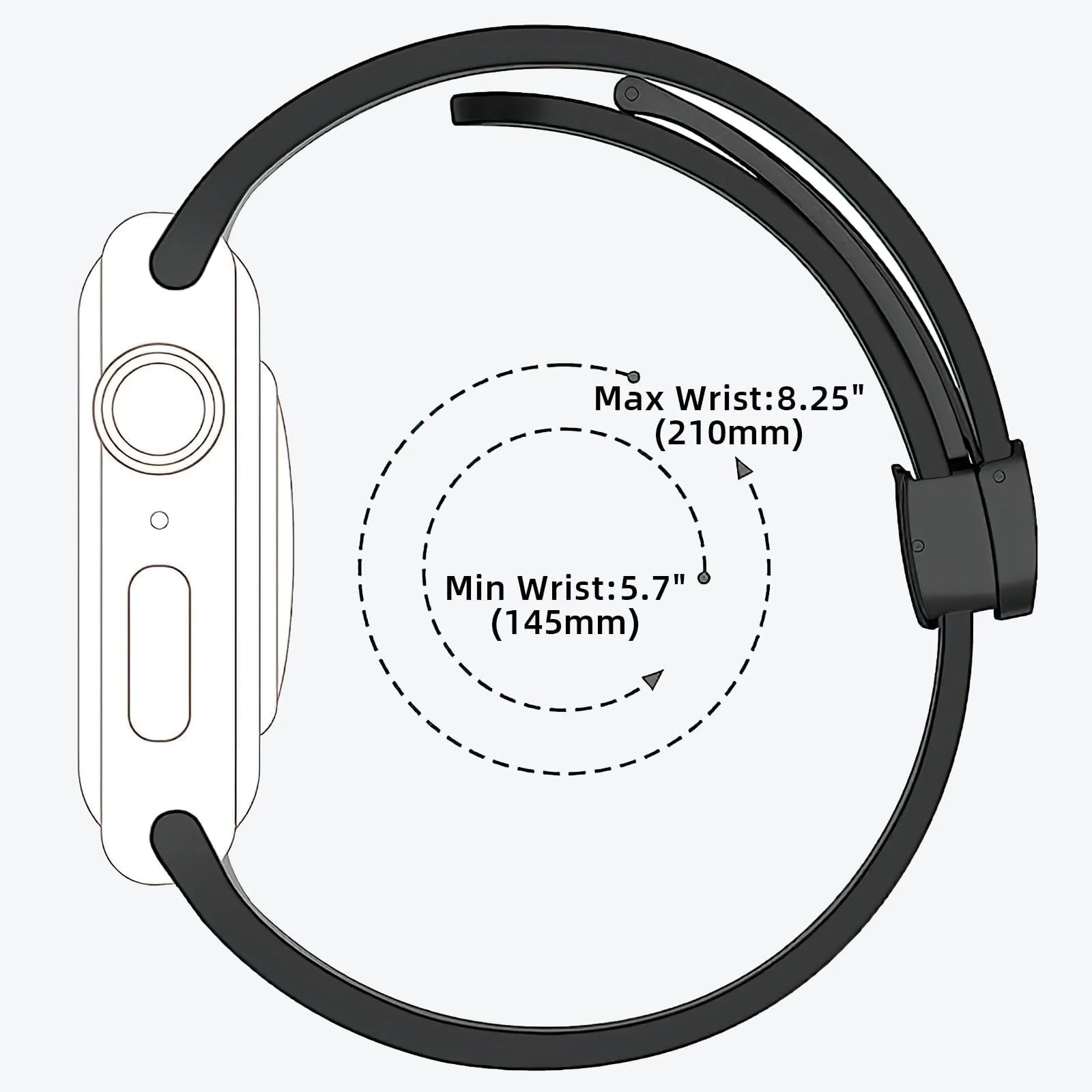 DL3 Mobilak Magnetic Bands for Apple Watch Band 49mm 46mm 45mm 44mm 42mm, Soft Silicone Magnetic Buckle Breathable Sport Watch Strap for iWatch Ultra2 Ultra SE SE2 Series 10 9 8 7 6 5 4 3 2 1 - Black