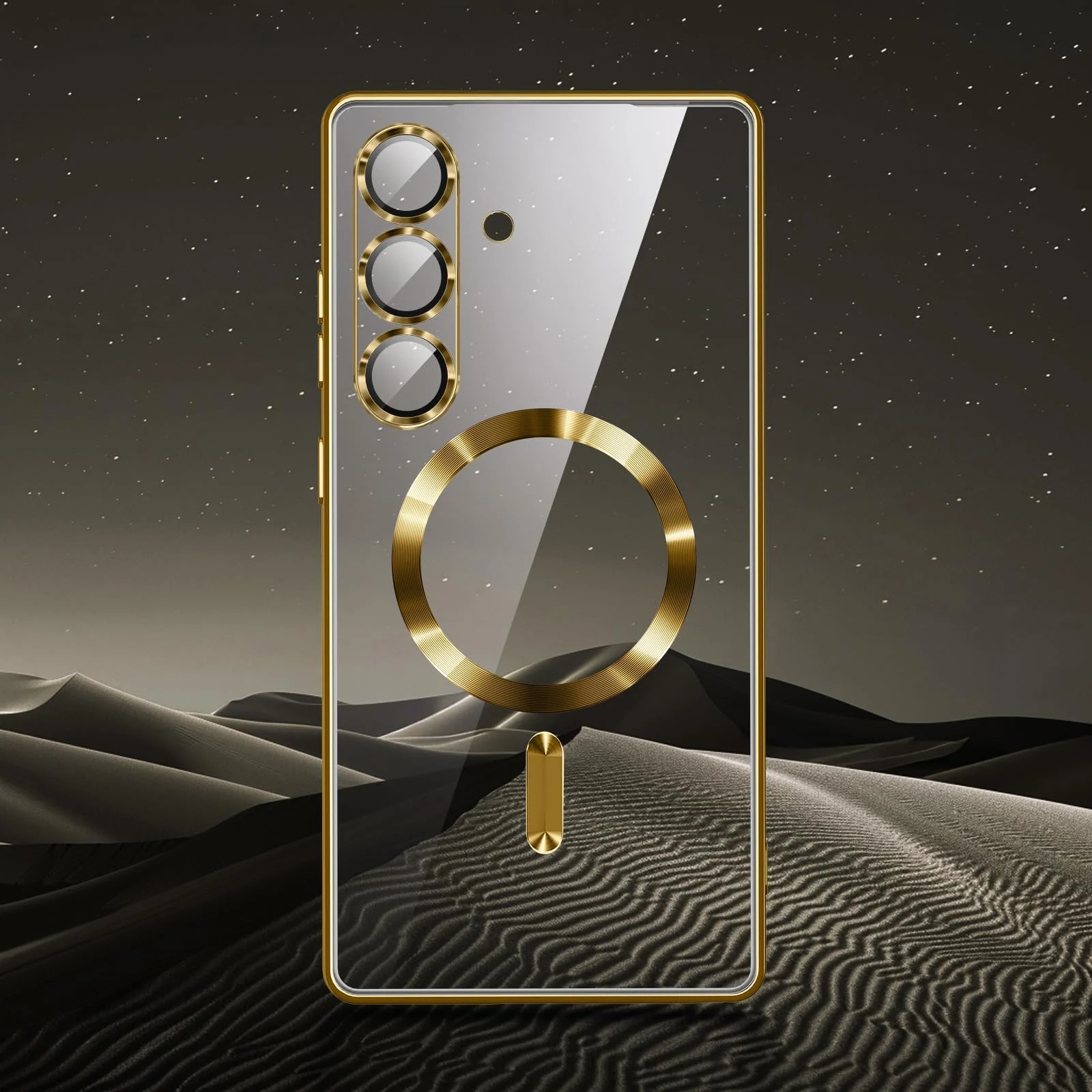 DL3 Mobilak Clear MagSafe-Compatible TPU Case and Camera Lens Protector for Samsung Galaxy A36 5G - Gold