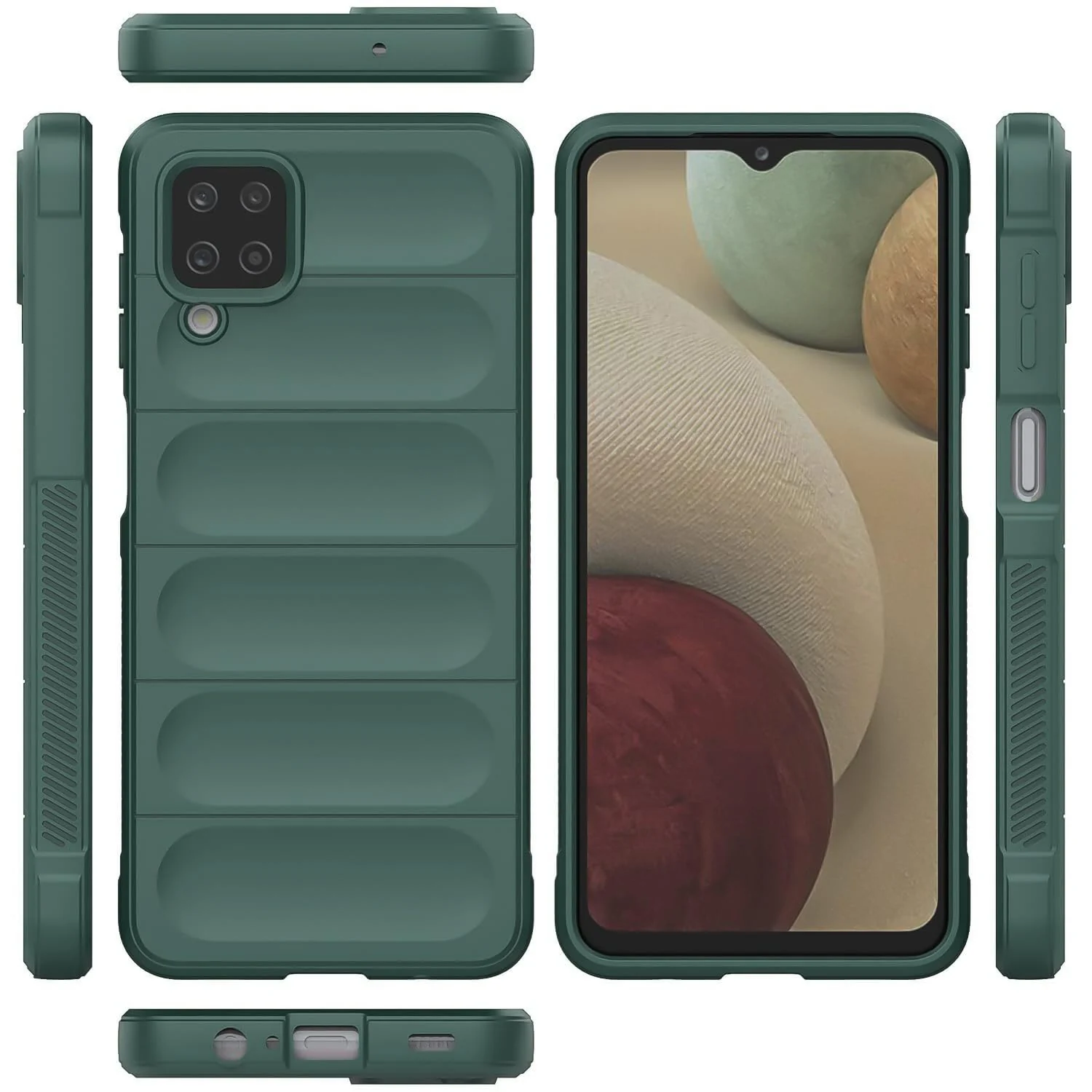 DL3 Mobilak Flexible Silicone and TPU Protective Case with Camera Protection for Samsung Galaxy A12 / M12 - Green