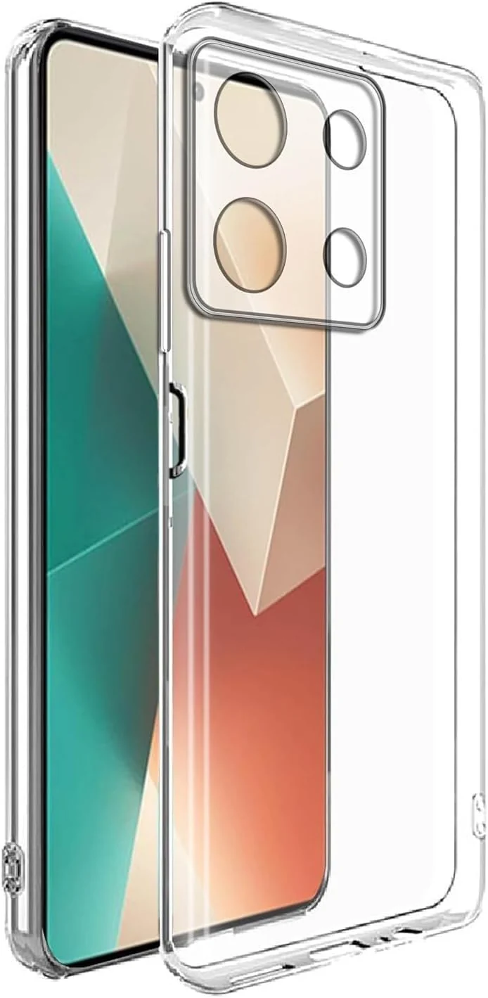 DL3 Mobilak Case Compatible with Xiaomi Redmi Note 13 4G (Not Fit 5G) Case Crystal Soft TPU Gel Case Flexible Silicone Anti-Scratch Camera Protection TPU Cover - Clear