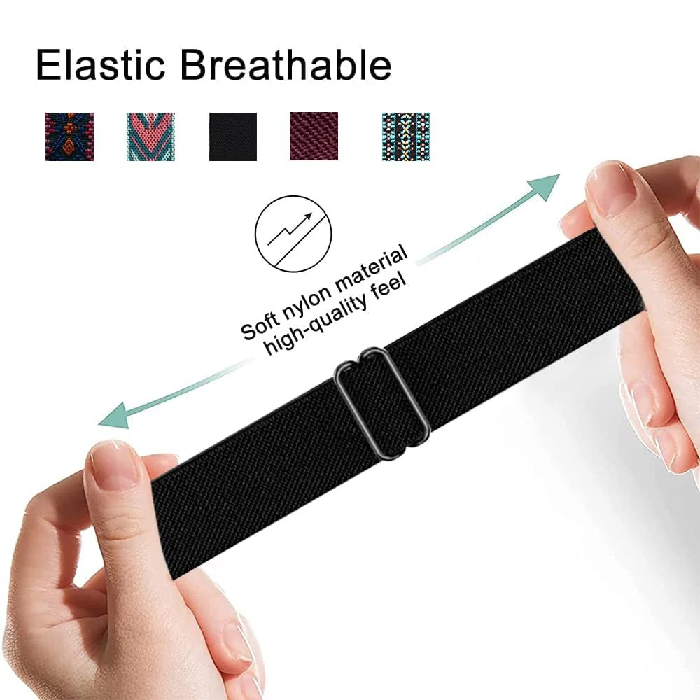 DL3 Mobilak Elastic Straps Compatible with Xiaomi Redmi Watch 3 (Not for Redmi Watch 3 Lite/Active) Men Women, Adjustable Stretchy Bracelets Sport Nylon Replacement Bracelet - Black