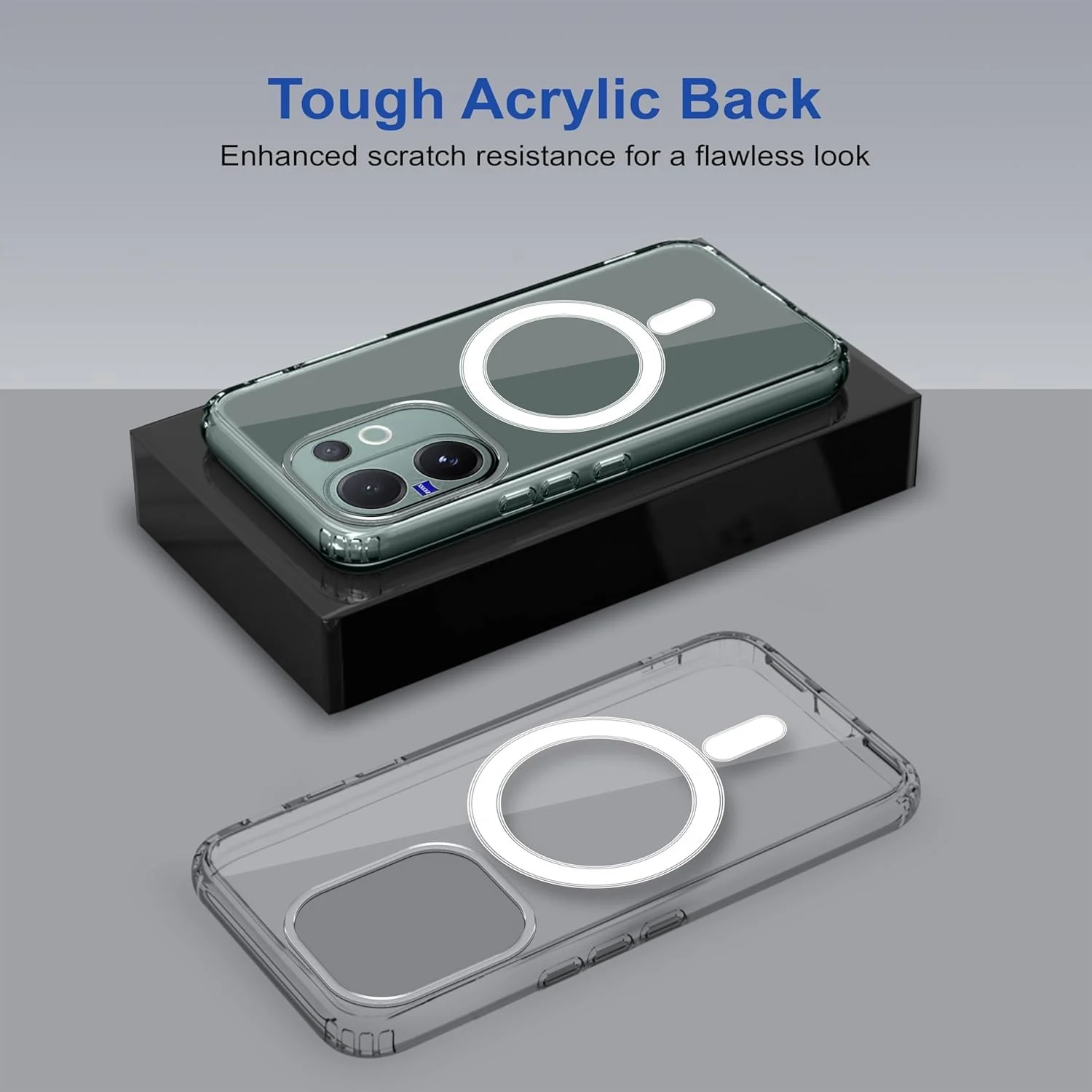 DL3 Mobilak for vivo V60 Case [Compatible with MagSafe] [Strong Magnet] [Non-Yellowing] Magnetic Slim Thin Bumper Phone Cover, Lightweight, and Durable - Clear