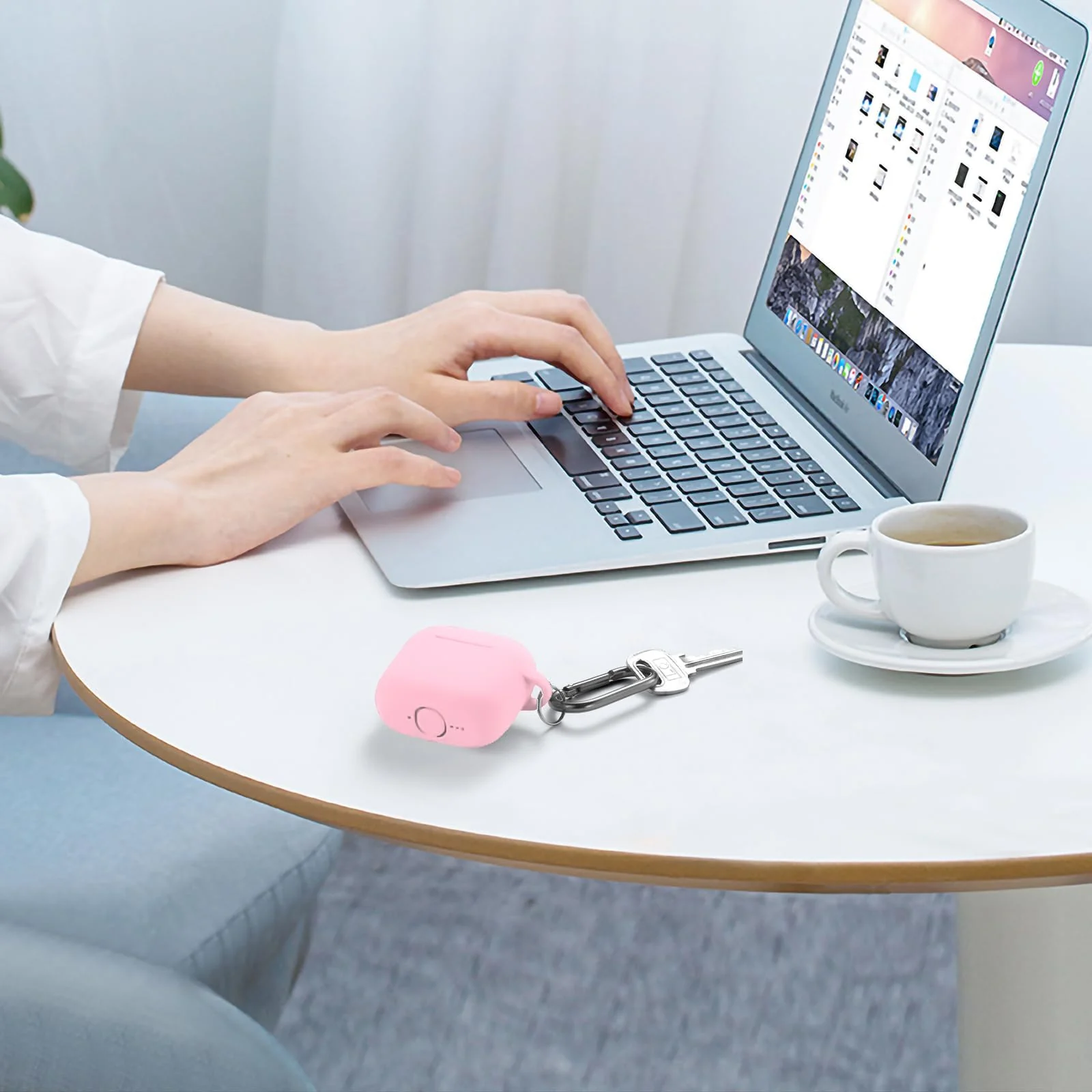 DL3 Mobilak Compatible with AirPods 4 Case (2024), Soft Silicone Full Protective Case Cover with Keychain, For Apple AirPods 4th Generation for Women Men - Pink