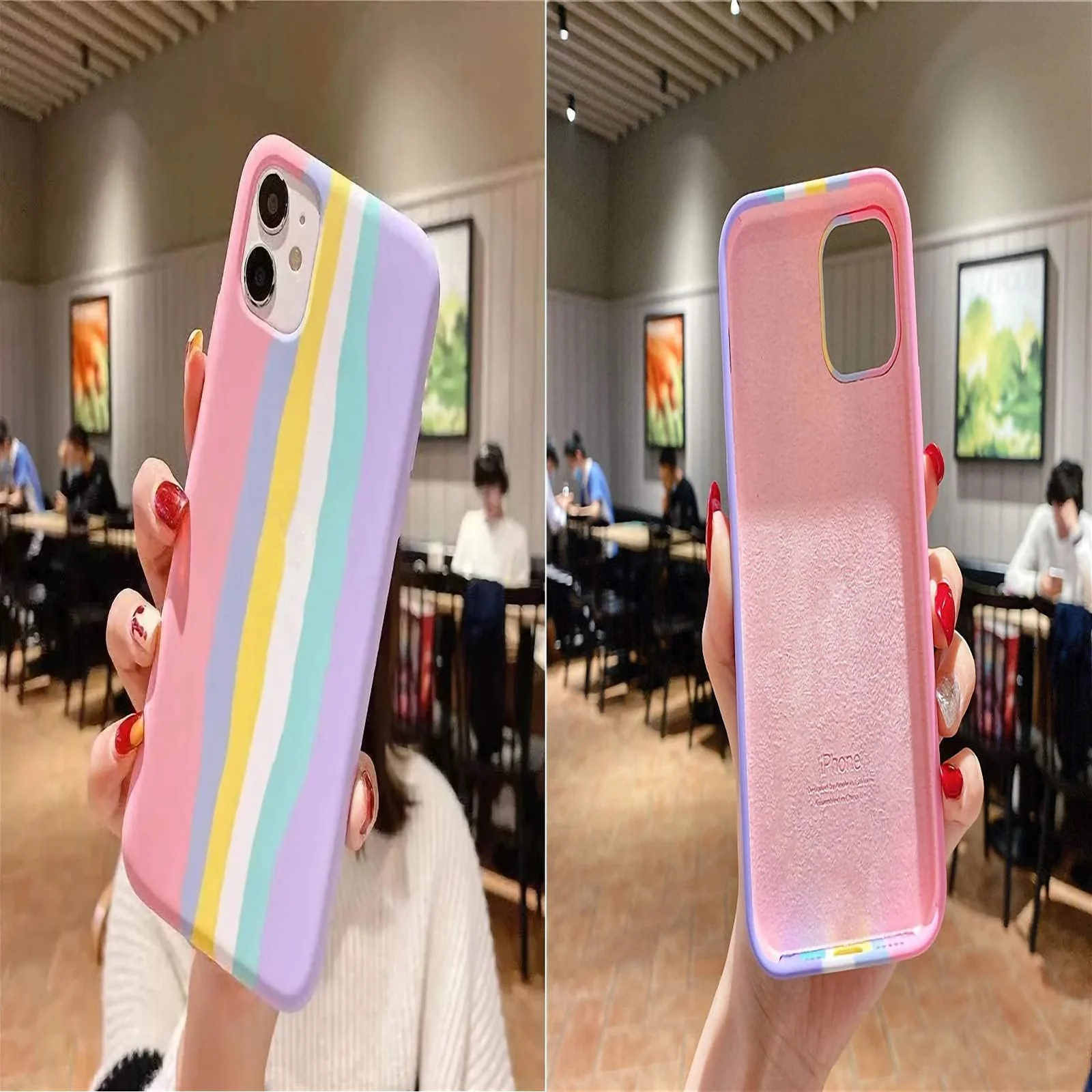 DL3 Mobilak Liquid Silicone Protective Case for iPhone 14 Pro Max (6.7 Inch) with Camera Protection and Microfiber Lining - Multicolor 3
