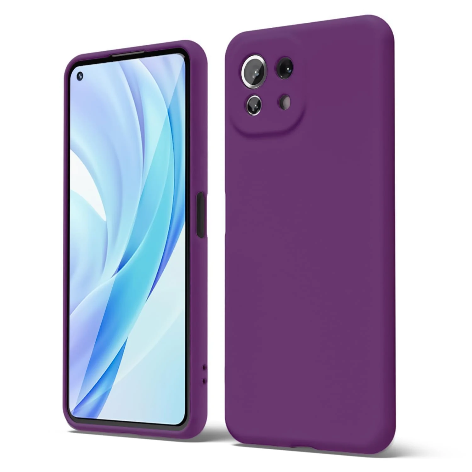 DL3 Mobilak Liquid Silicone Protective Case with Soft Microfiber Lining with Full Camera Protection for Xiaomi Mi 11 Lite 4G / 5G & Mi11 Lite 5G NE - Violet