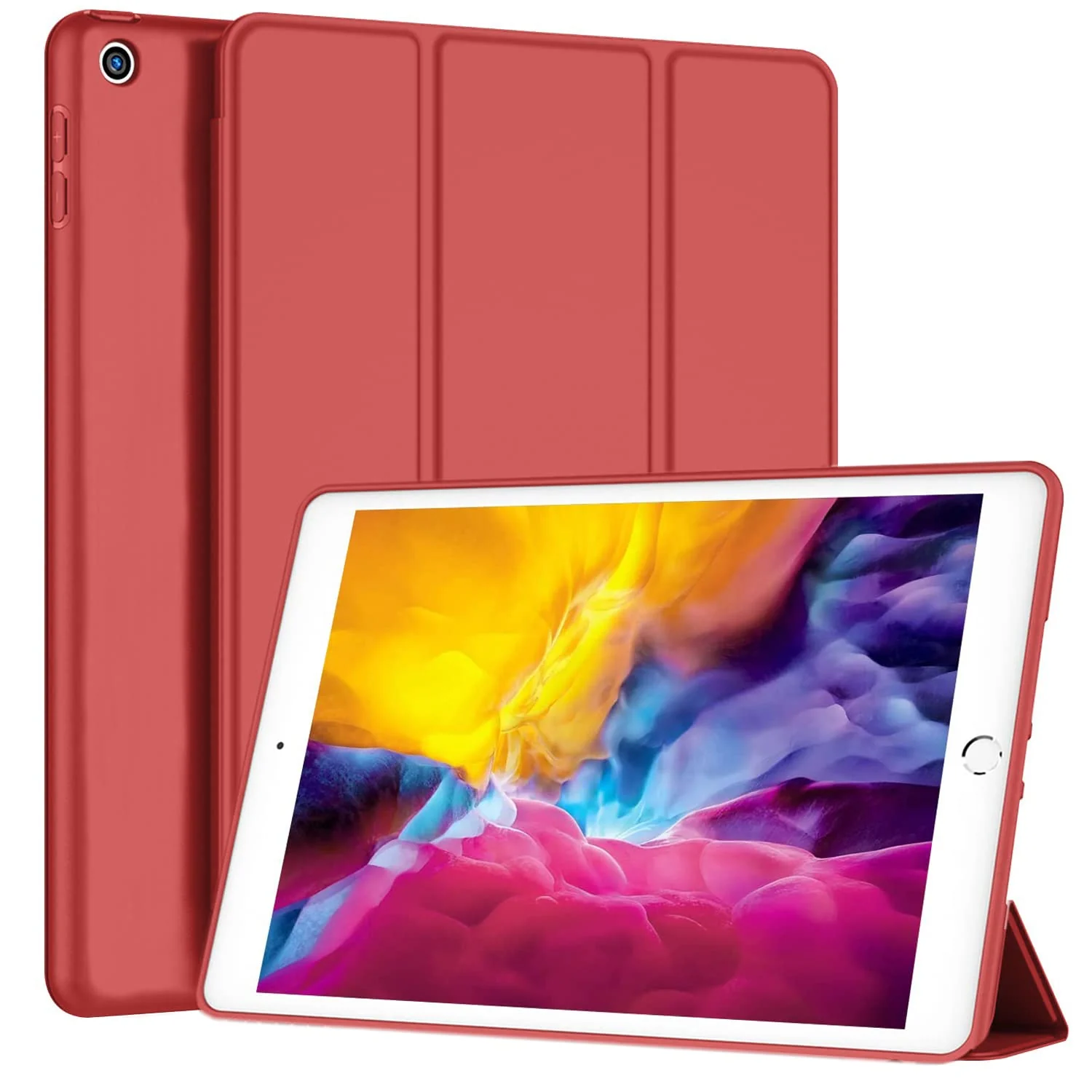 DL3 Mobilak Smart Case Compatible with iPad Mini 1/2/3 Case, Case Flip Cover Leather Case Soft TPU Back And Trifold Stand With Auto Sleep For iPad Mini 1st/2nd/3rd Generation 7.9 inch - Red