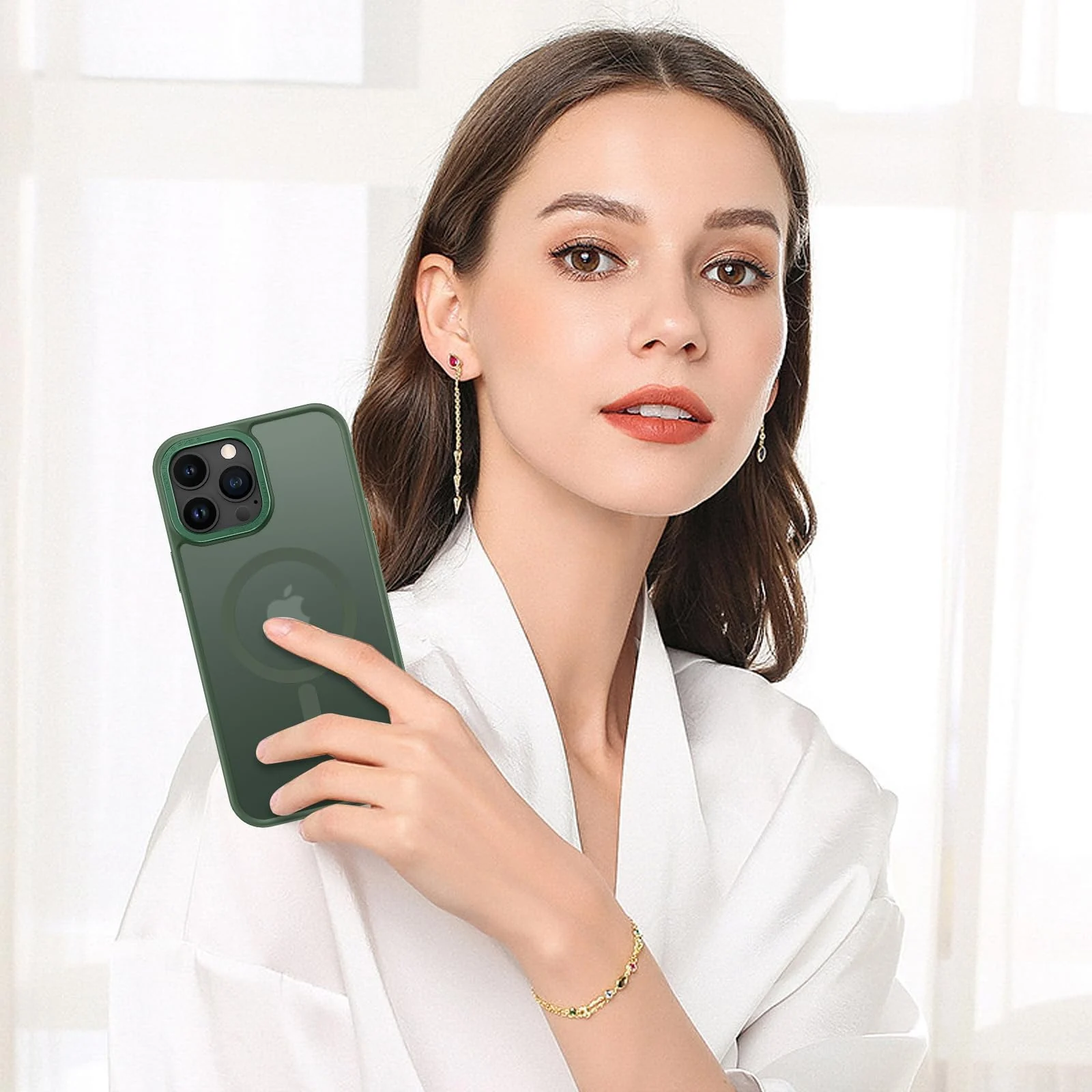 DL3 Mobilak Case for iPhone 11 Pro 5.8-Inch Magnetic Translucent Matte Phone Cases [Compatible with MagSafe] Thin Slim Fit Shockproof Hard Protective Cover for Men Girls - Green