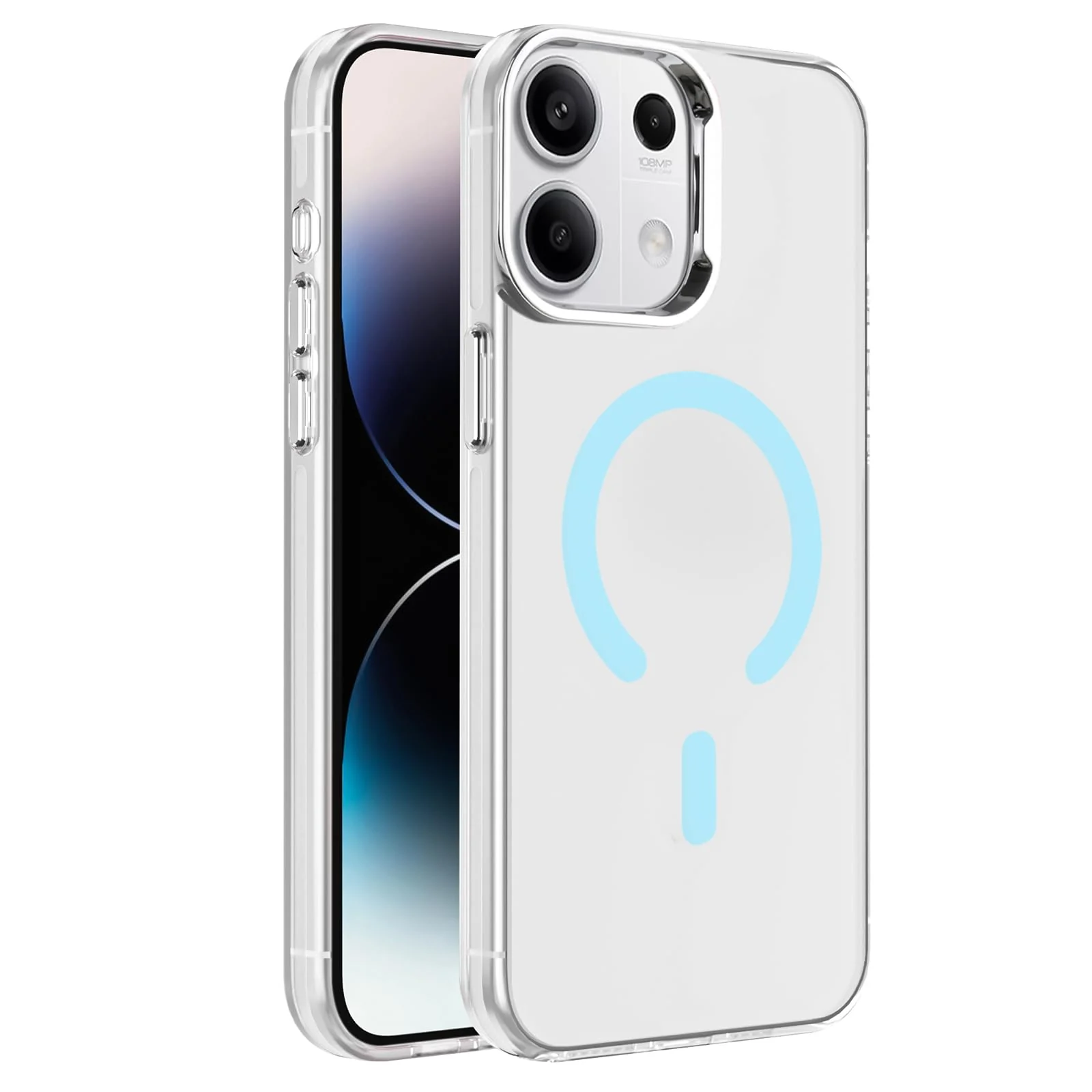 DL3 Mobilak Case for Xiaomi Redmi Note 13 4G Crystal Clear [Not Compatible with MagSafe] Soft TPU Gel Case Flexible Silicone Anti-Scratch Transparent TPU Cover - Baby Blue