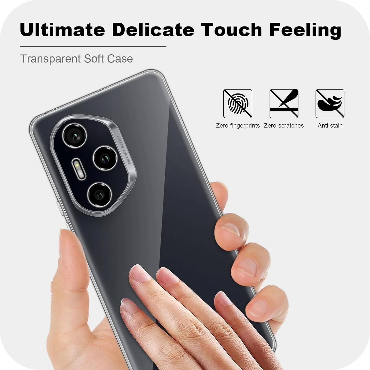 DL3 Mobilak Case Compatible with Honor 300 Pro, Cover Silicone TPU Gorilla Anti-shock Protector Camera Shockproof Corners - Clear