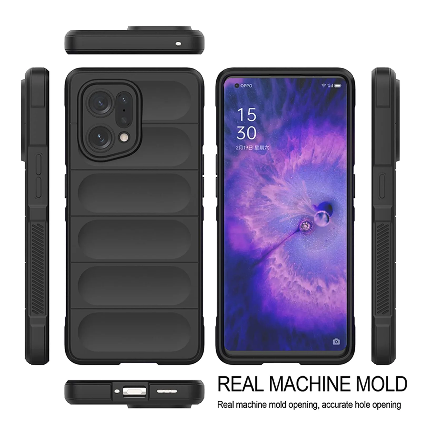 DL3 Mobilak Flexible Silicone and TPU Protective Case with Camera Protection for OPPO Find X5 Pro - Dark Gray