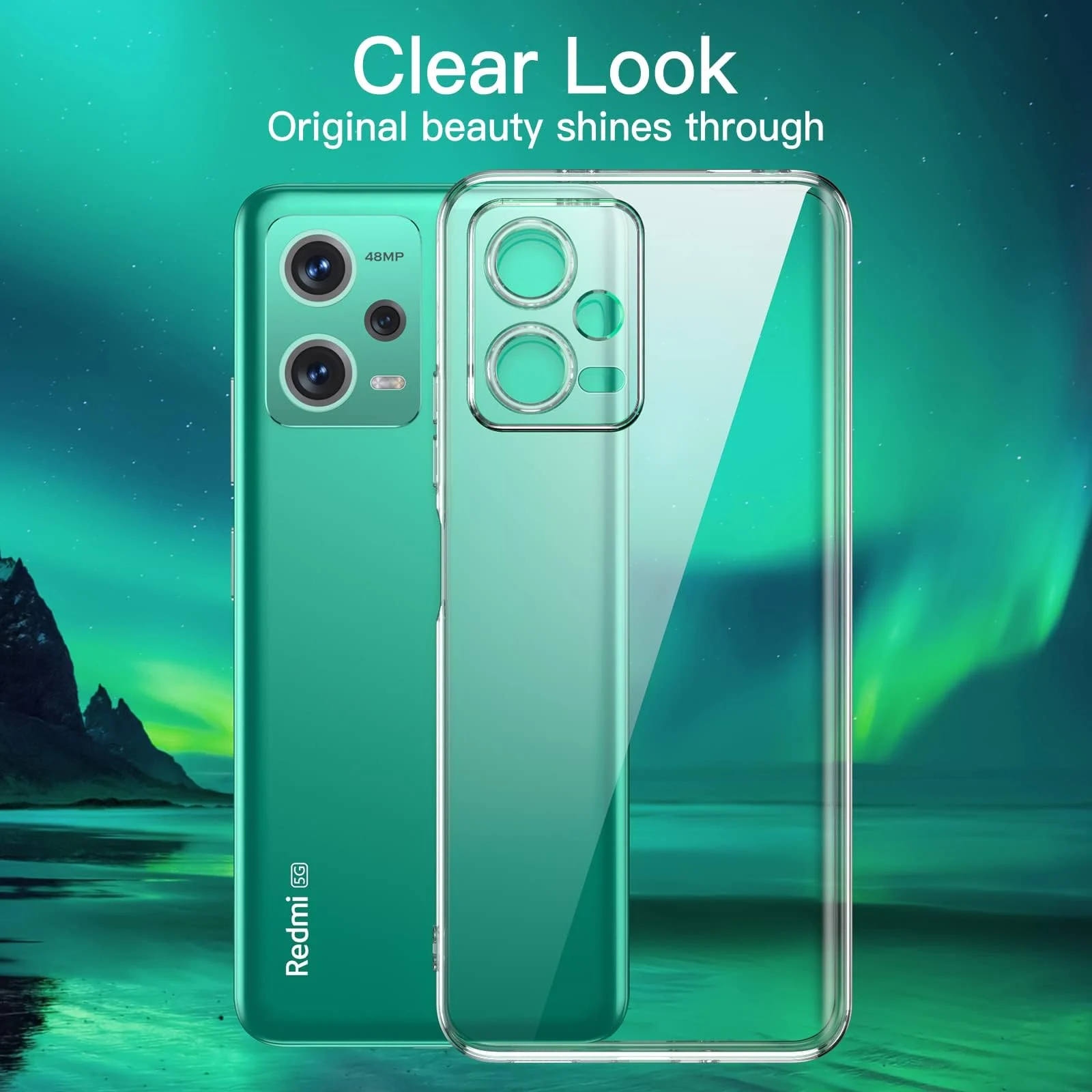 DL3 Mobilak Case Compatible with Xiaomi Redmi Note 12 5G / Poco X5 5G Case Crystal Soft TPU Gel Case Flexible Silicone Anti-Scratch Camera Protection TPU Cover - Clear