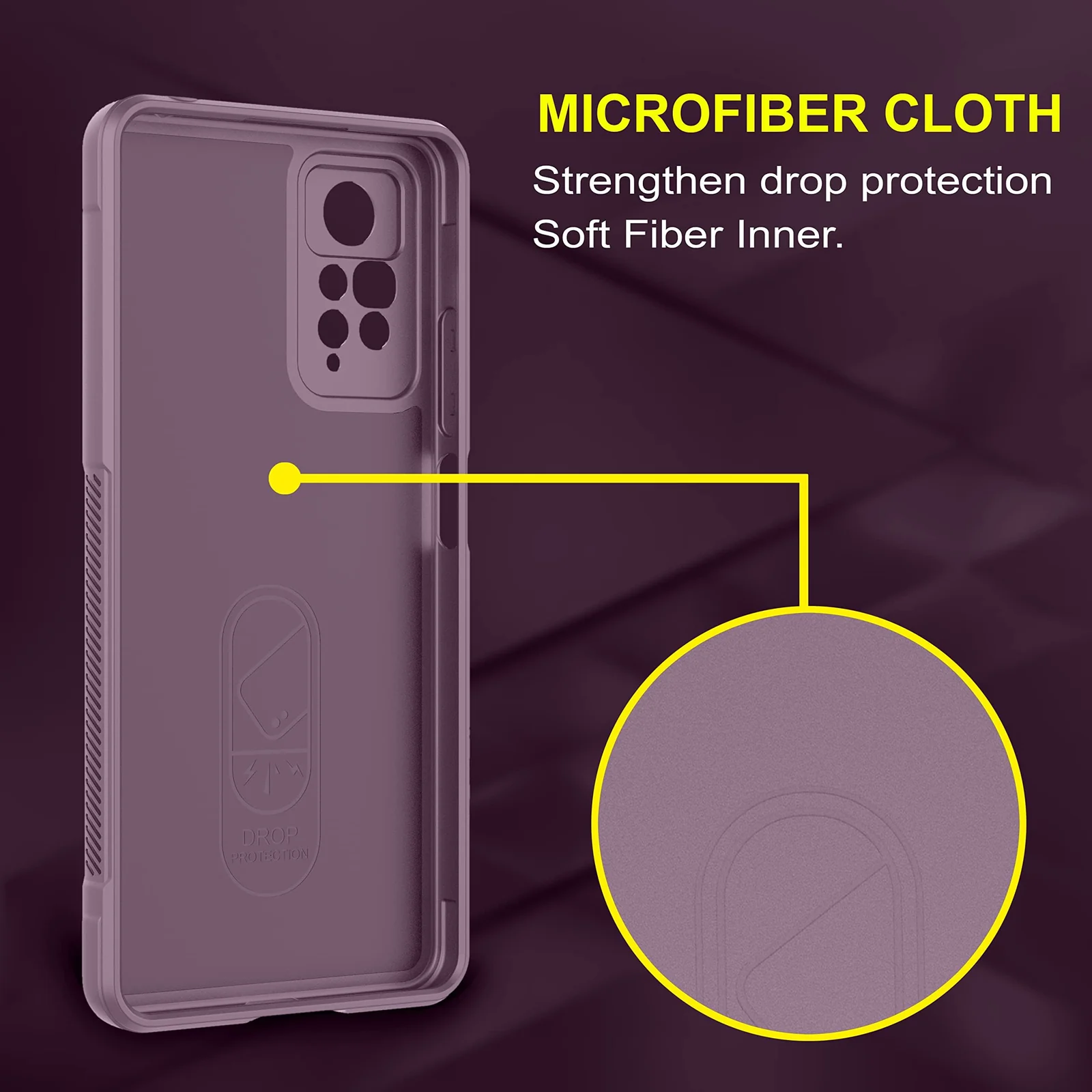 DL3 Mobilak Flexible Silicone and TPU Protective Case with Camera Protection for Xiaomi Redmi Note 12 Pro 4G / Redmi Note 11 Pro 4G&5G - Purple