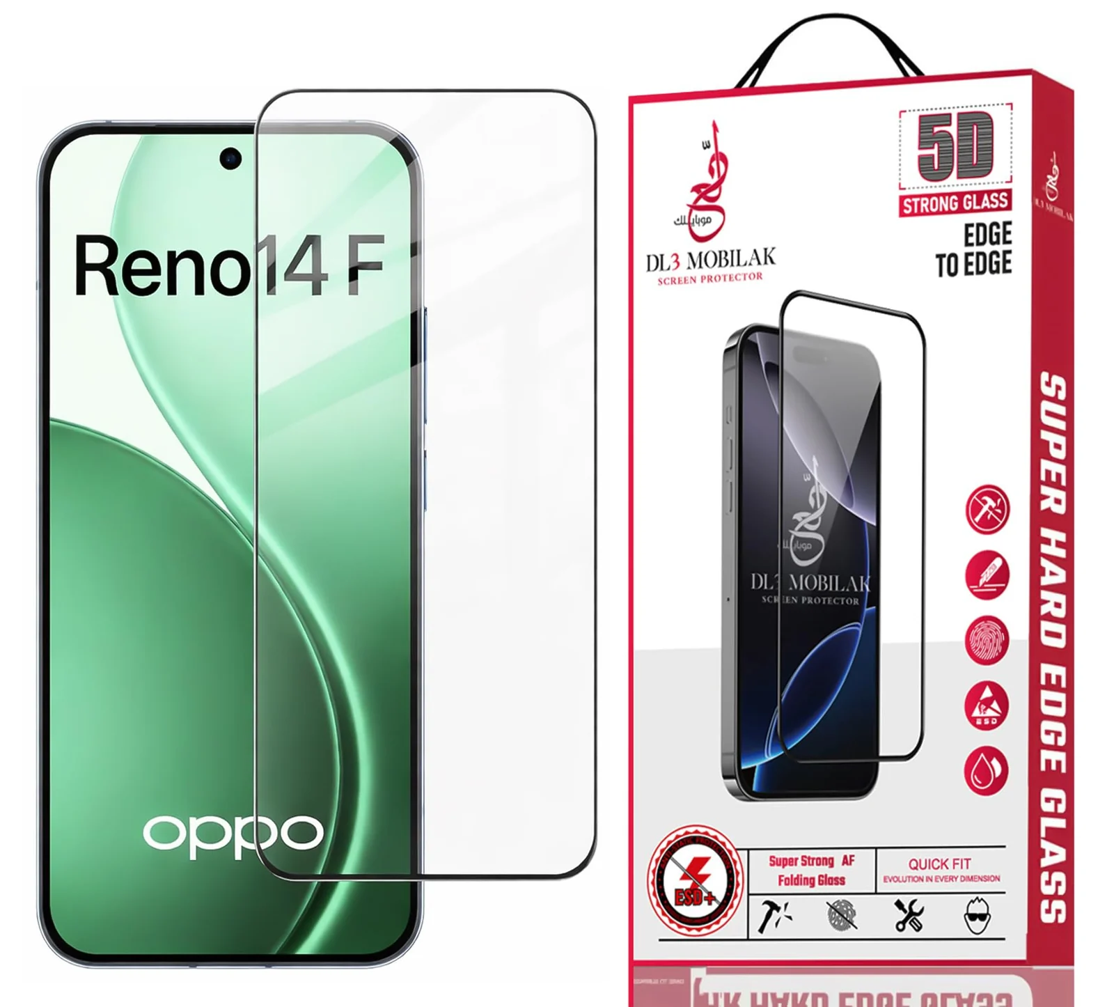 DL3 Mobilak for OPPO Reno 14F / OPPO Reno14 FS Tempered Glass Screen Protector, 9H Hardness Anti-Scratch Tempered Glass flim, Case Friendly, Anti-Scratch - Clear