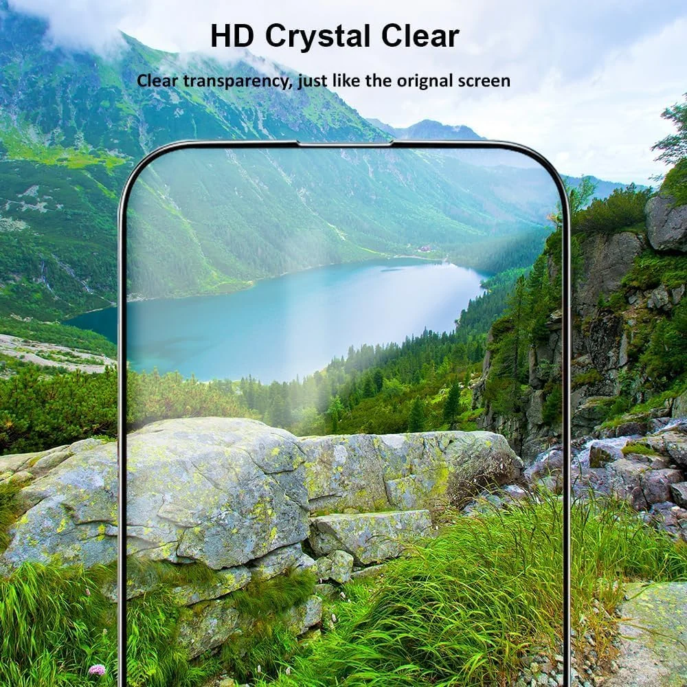 DL3 Mobilak iPhone 15+ Plus Screen Protector, Tempered Glass Film for iPhone 15 Plus 6.7, 9H Mobile Phone Screen Protectors Anti-Scratch Anti-Shatter Anti-Impact Bubble Free Ultra Resistant HD Clear - Black