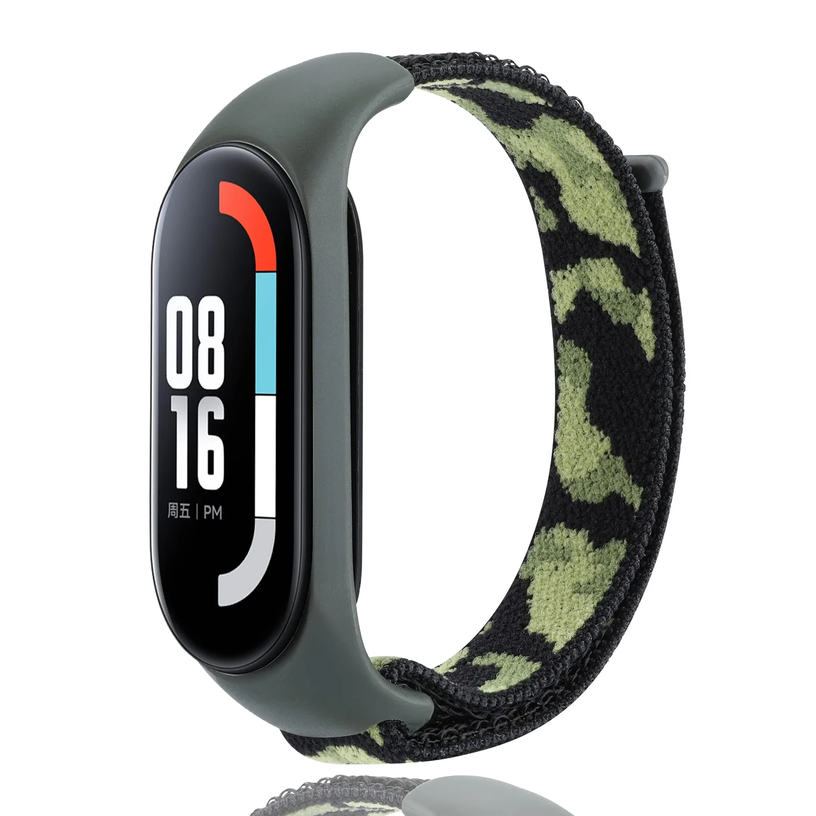 DL3 Mobilak Nylon Band for Xiaomi Mi Band 7/Mi Band 6/Mi Band 5/Mi Band 4/Mi Band 3, Bracelet Nylon Watch Strap Adjustable Sport Replacement Strap for Men Women - Camouflage Green