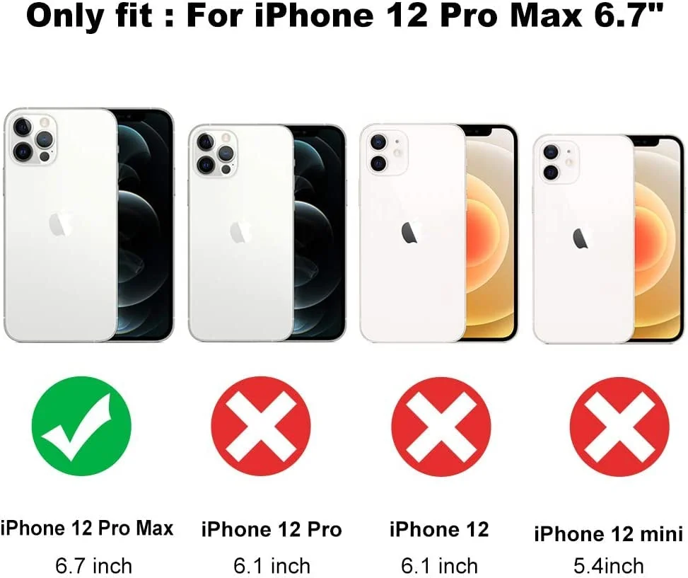 DL3 Mobilak Compatible with Apple iPhone 12 Pro Max (6.7 inch) Wallet Case with Card Holder, Precision Cut-Outs and TPU Bumper for Shock Absorption, Anti-Scratch Smudge-Proof (Matte ) - Clear