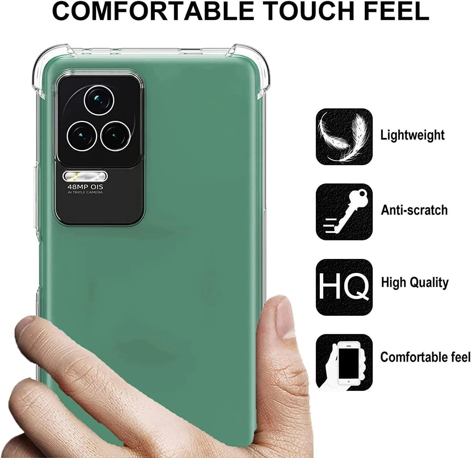 DL3 Mobilak Clear TPU Case for Xiaomi Poco F4, Camera protection, Shock-absorbing protection, Non-slip grip - Clear