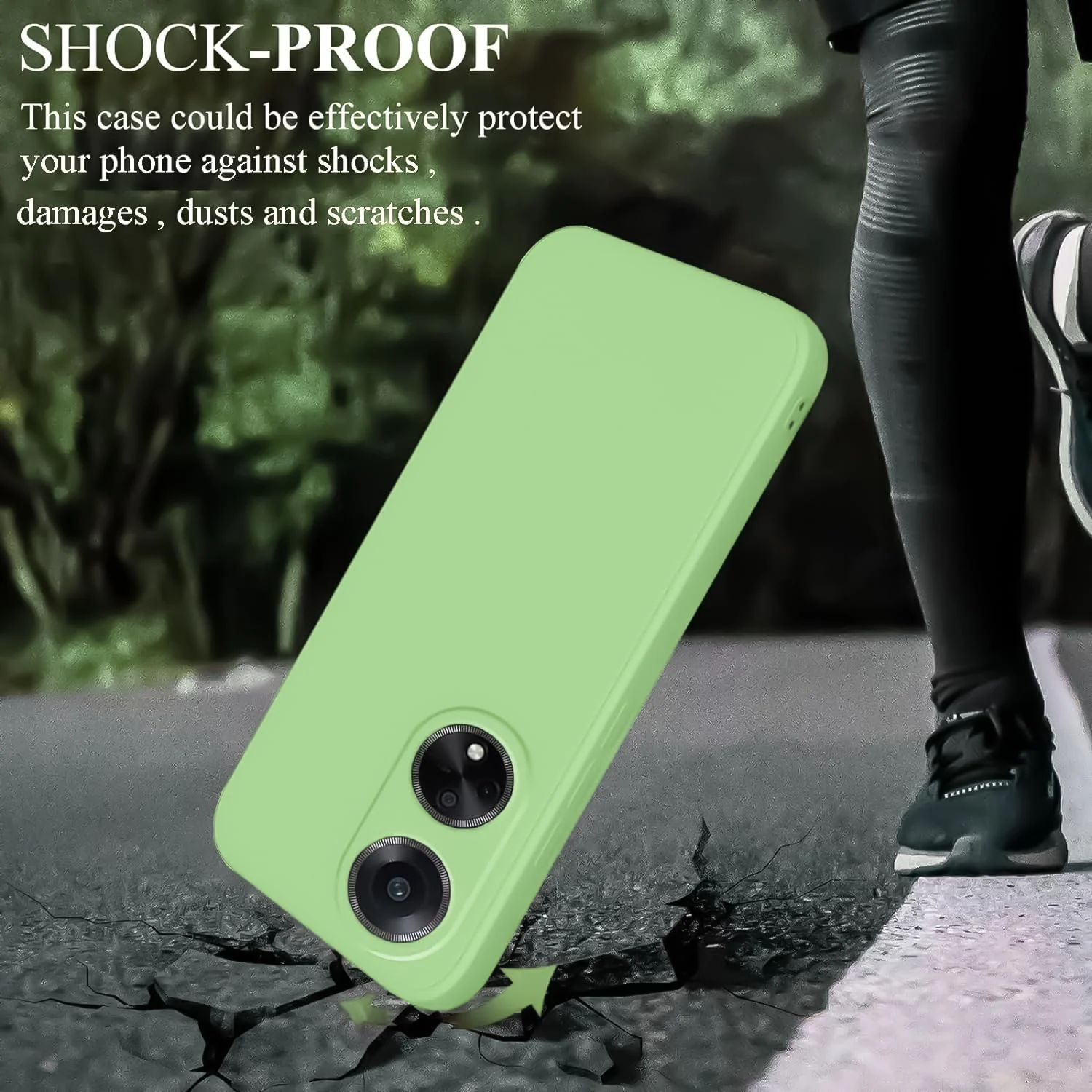 DL3 Mobilak Soft Silicone Protective Case for Huawei nova 10 SE with Microfiber Lining and Shockproof Design - Light Green