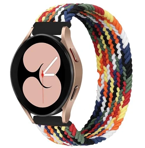 Medium — DL3 Mobilak Band 22MM Nylon Braided Solo Loop Strap For Samsung galaxy watch3 45mm/galaxy 46mm/Gear S3/Huawei watch GT3 46MM/GT2E/GT2 Pro/GT GT2 46MM/Amazfit GTR 2/2e/3/4 (Colorful, Medium)