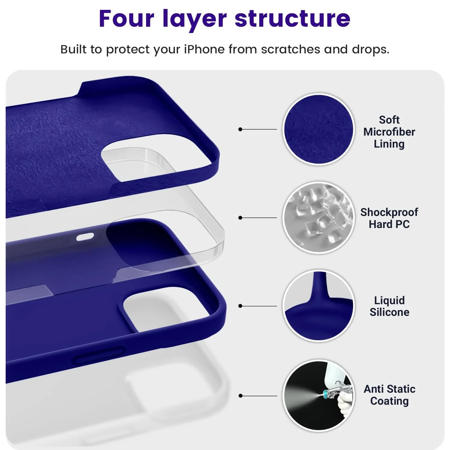 DL3 Mobilak Compatible with iPhone 13 / iPhone 14 (6.1 Inch) Case, Liquid Silicone Case, Full Body Protective Cover, Shockproof, Slim Phone Case, Anti-Scratch Soft Microfiber Lining - Pepsi