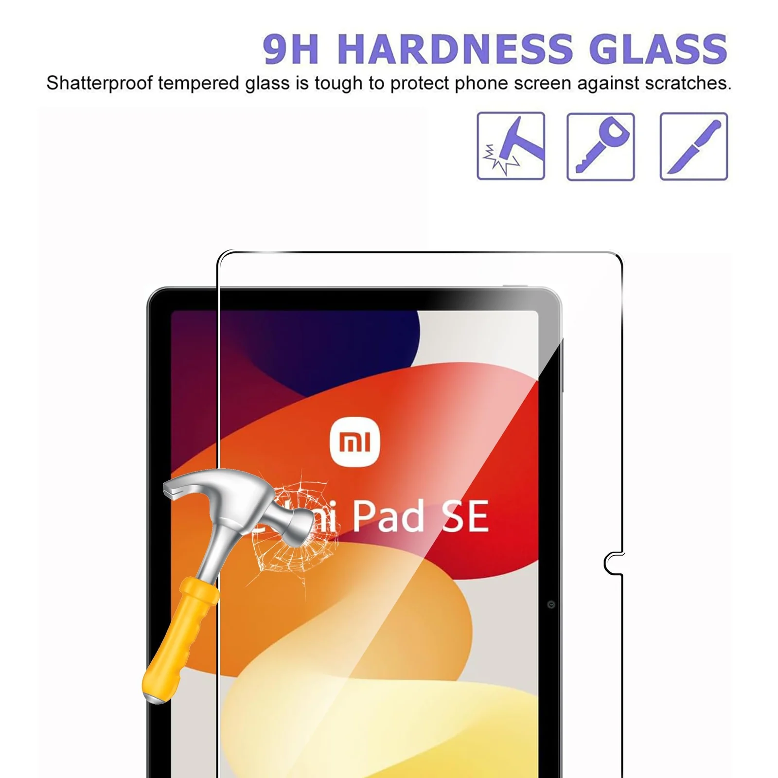 DL3 Mobilak Screen Protector For Xiaomi Redmi Pad SE 2023 11 Inch Tempered Glass Film [HD Crystal ] [Easy Installation] [Scratch Resistant] [9H Hardness] - Clear