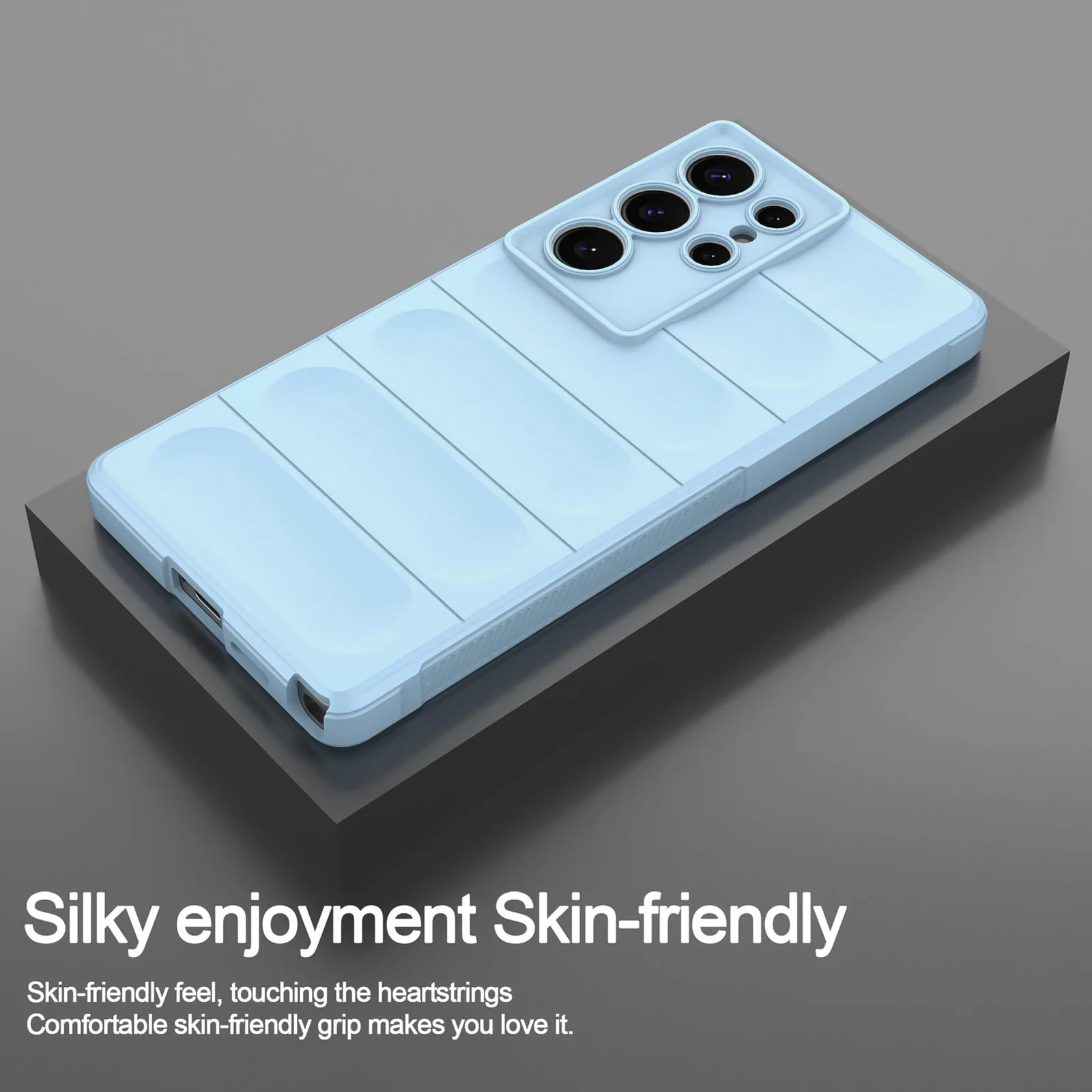 DL3 Mobilak Flexible Silicone and TPU Protective Case with Camera Protection for Samsung Galaxy S25 Ultra - Baby Blue