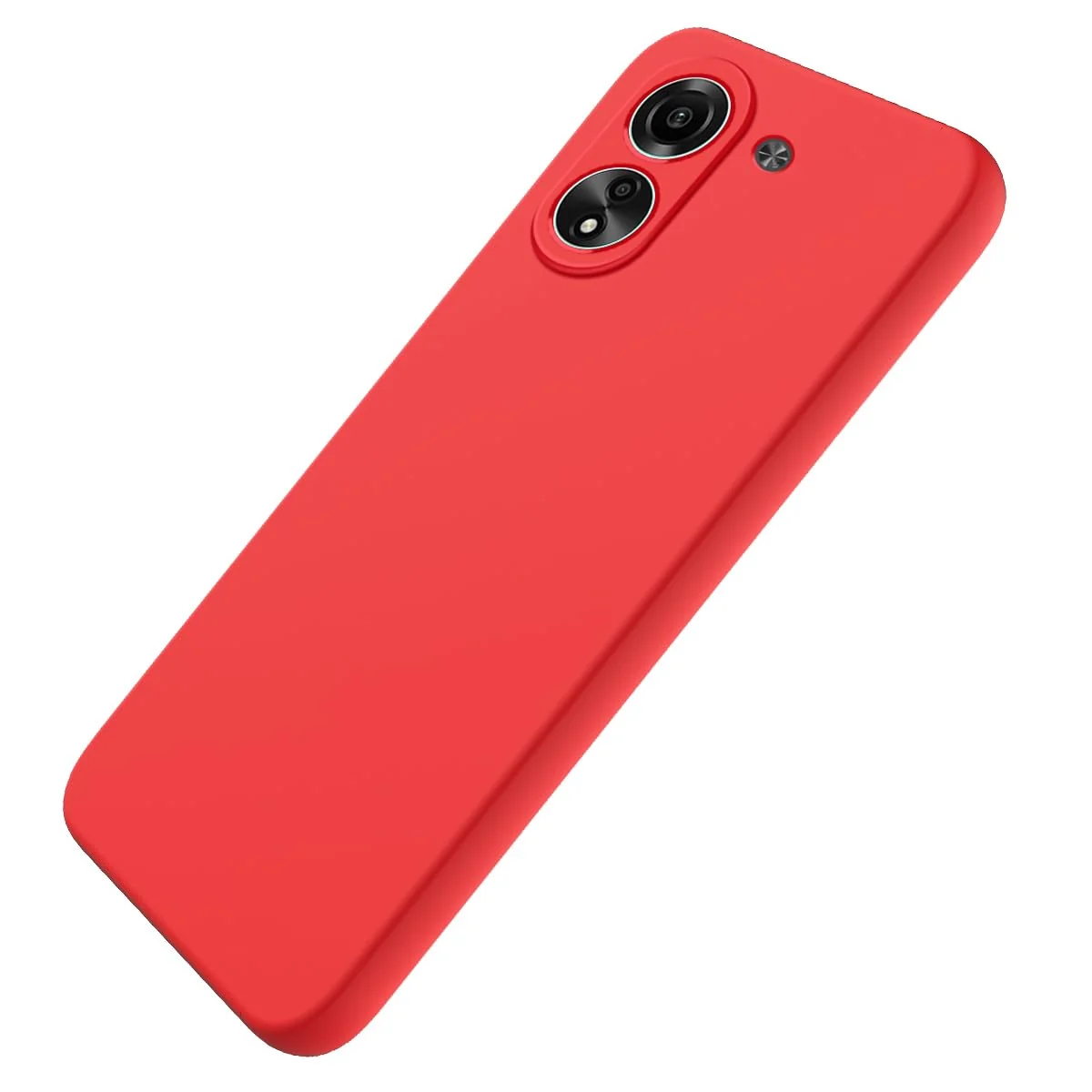 DL3 Mobilak Soft Silicone Protective Case for Xiaomi Redmi 13C with Microfiber Lining and Shockproof Design - Red