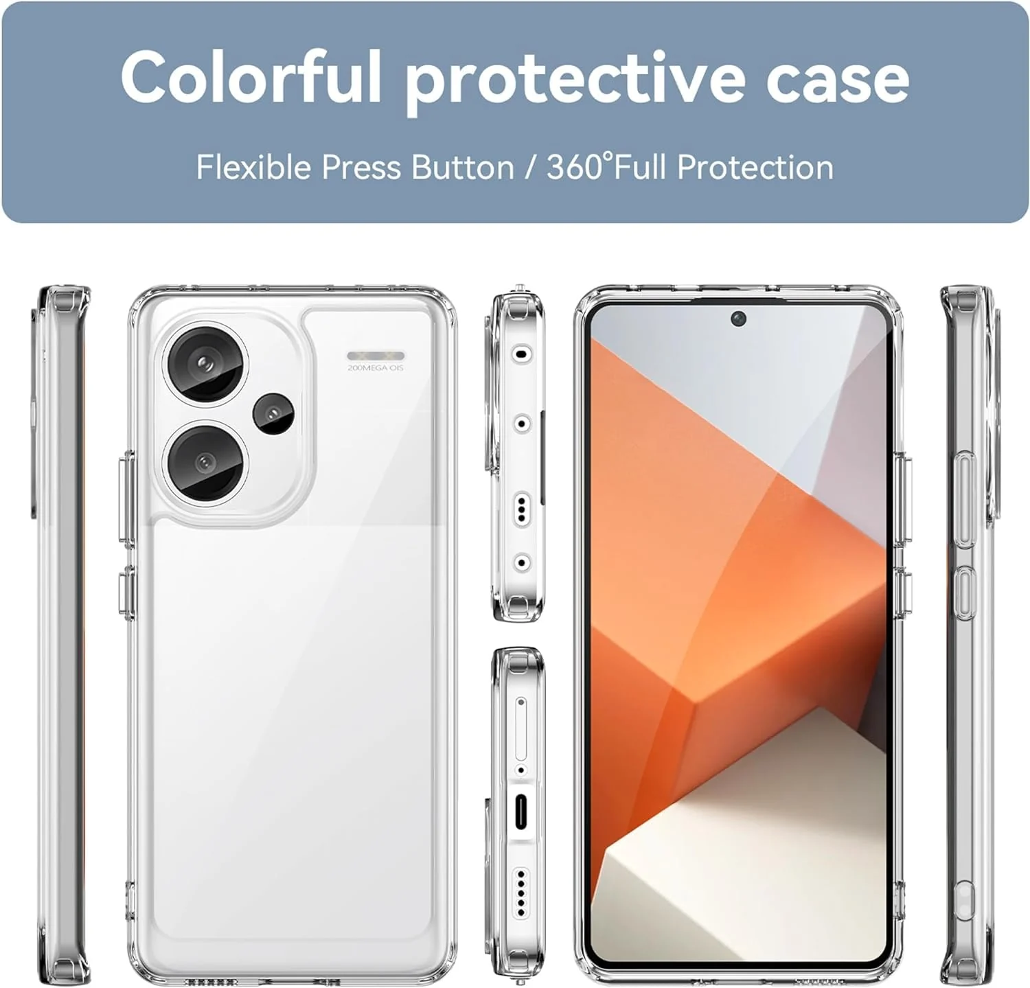 DL3 Mobilak Case Compatible with Xiaomi Redmi Note 13 Pro 4G/Poco M6 Pro 4G (Not Fit 5G) Case Crystal Soft TPU Gel Case Flexible Silicone Anti-Scratch TPU Cover - Clear