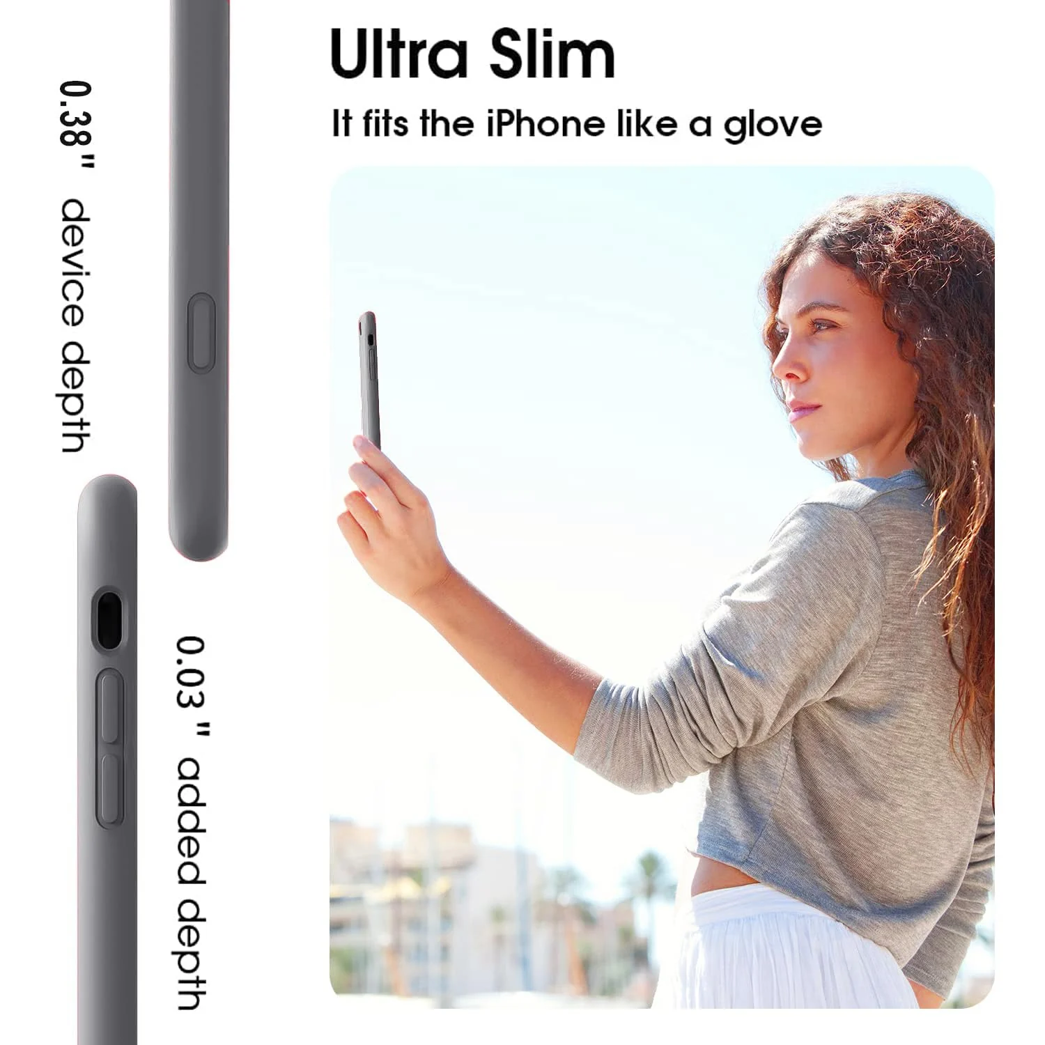 DL3 Mobilak Liquid Silicone Case for iPhone 7 Plus / iPhone 8 Plus, Shock-absorbing protection, Scratch-resistant surface, Soft microfiber lining - A.Gray