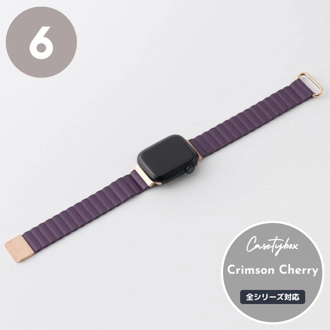 DL3 Mobilak Magnetic Closure System For Apple Watch Ultra Bands 49mm 45mm 44mm 42mm for iWatch Series 8 ultra 7 6 5 4 SE 3 2 Enhanced Adjustable Leather Strap For Men Or Women - Purple