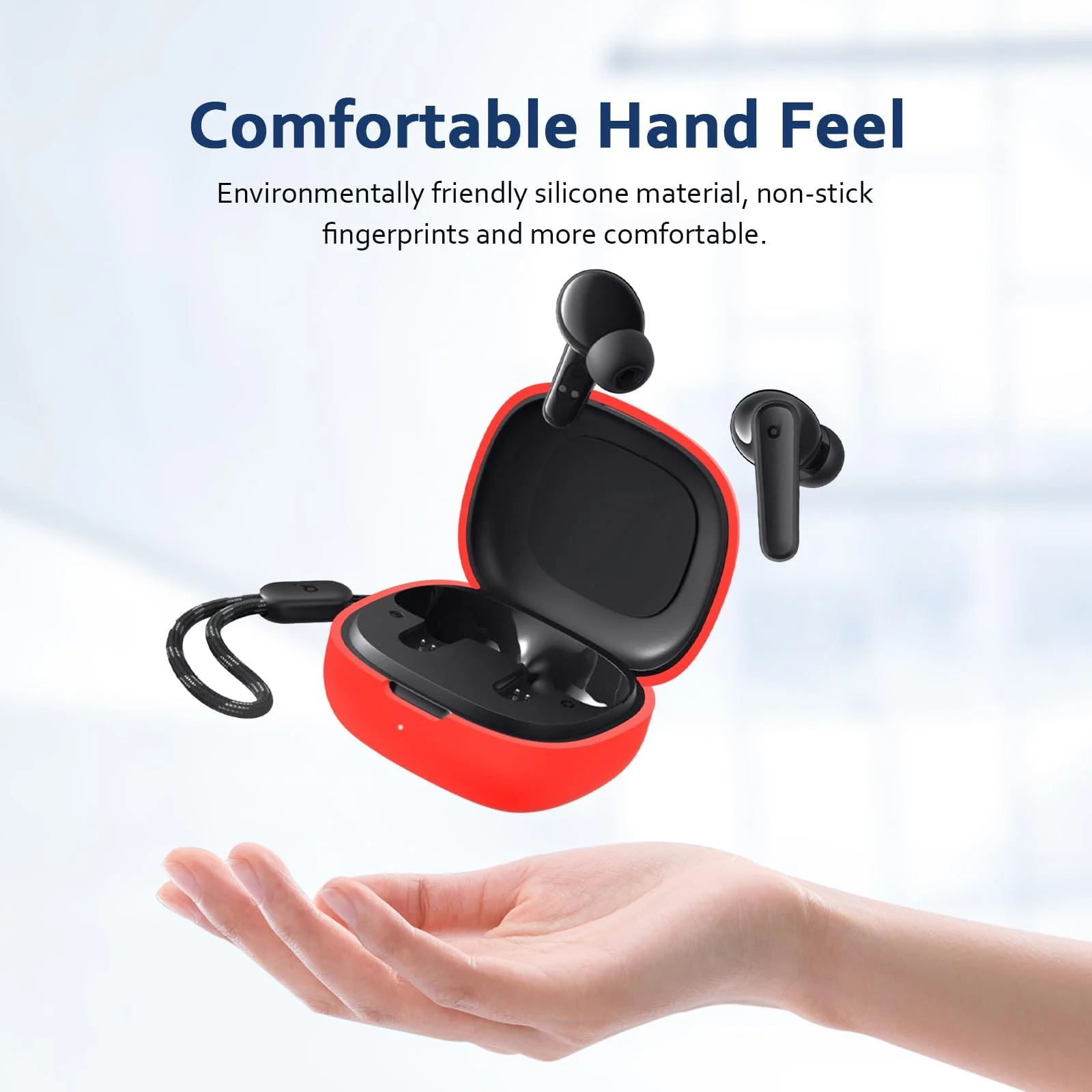 DL3 MOBILAK Silicone Cover Case Compatible with Soundcore R50i, Compatible with Soundcore P20i Portable Protective Case Cover With Keychain - Red